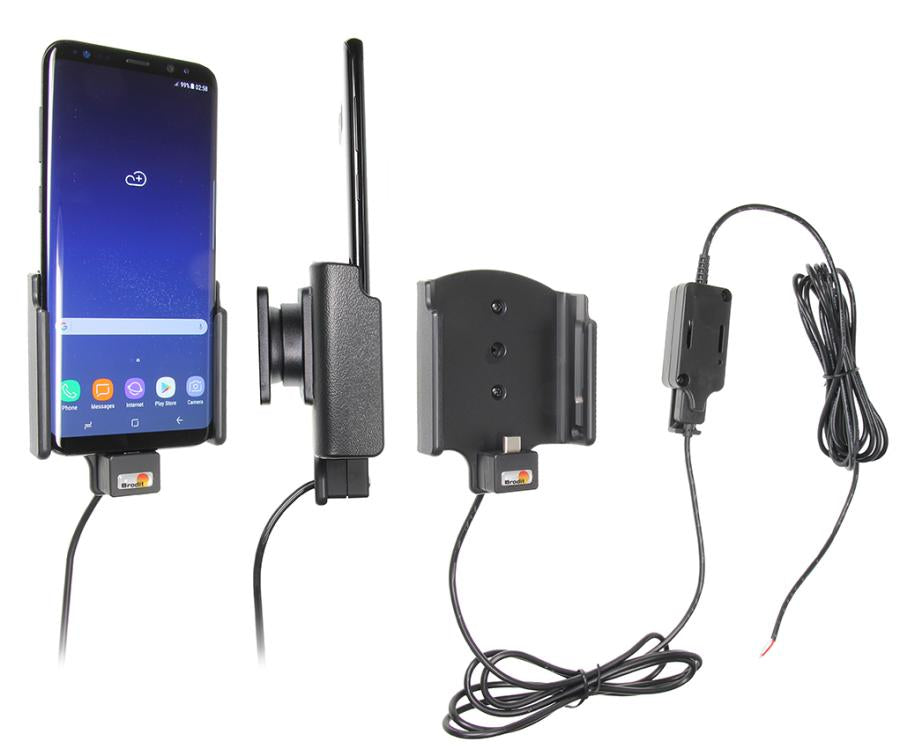 Brodit Auto-Halterung, aktive Klemmhalterung, USB-betrieben – für Samsung Galaxy S8 Plus – Schwarz, ABS