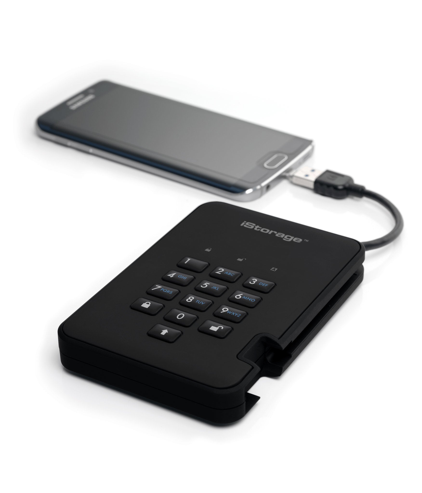 iStorage diskAshur2 – 2 TB 2,5" verschlüsselte USB-SSD – für Windows/Mac/Linux/Android