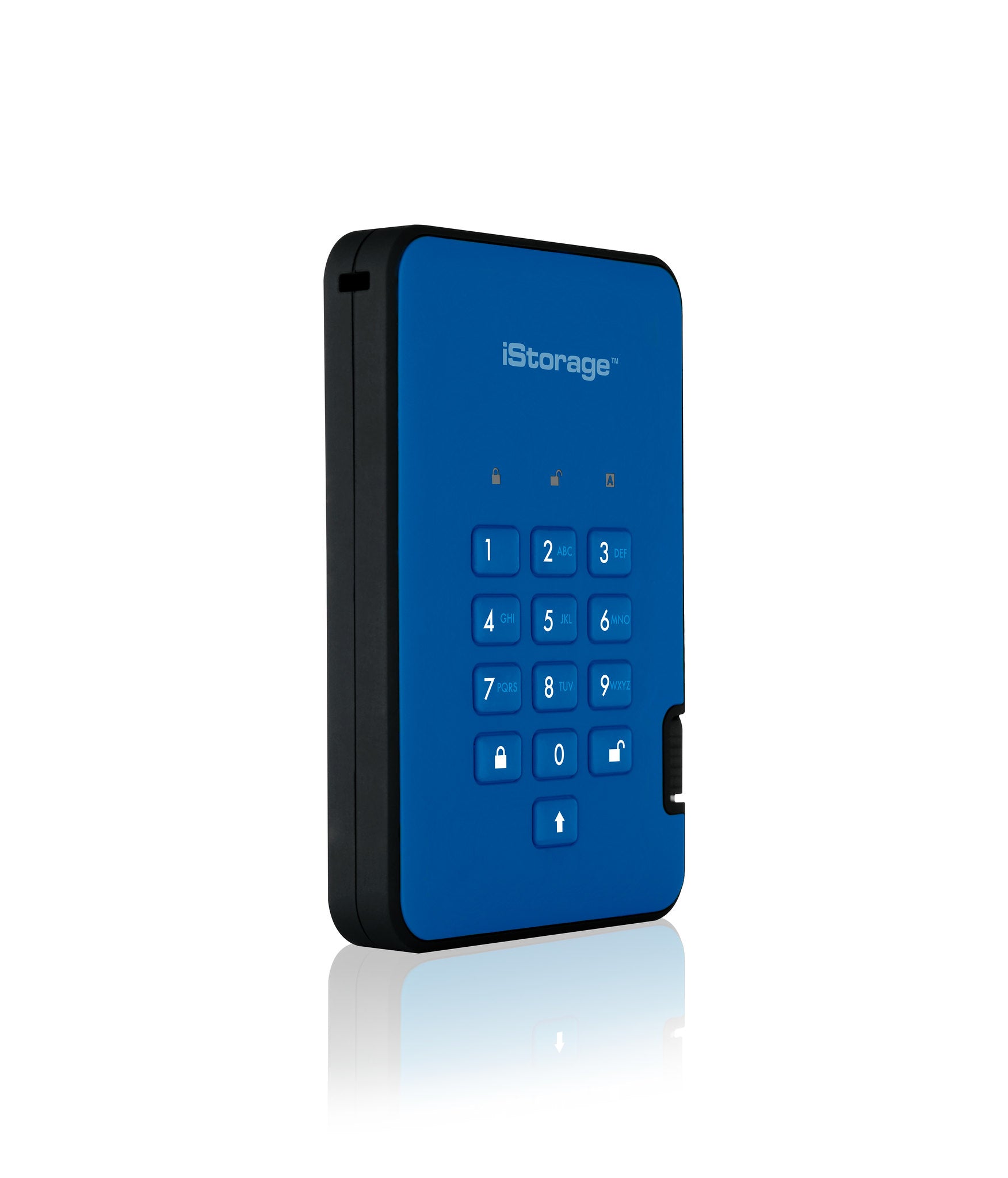 iStorage diskAshur2 – 512 GB, 2,5" SSD, USB 3.2 Gen 1, 256-Bit AES-XTS Hardwareverschlüsselung, Blau