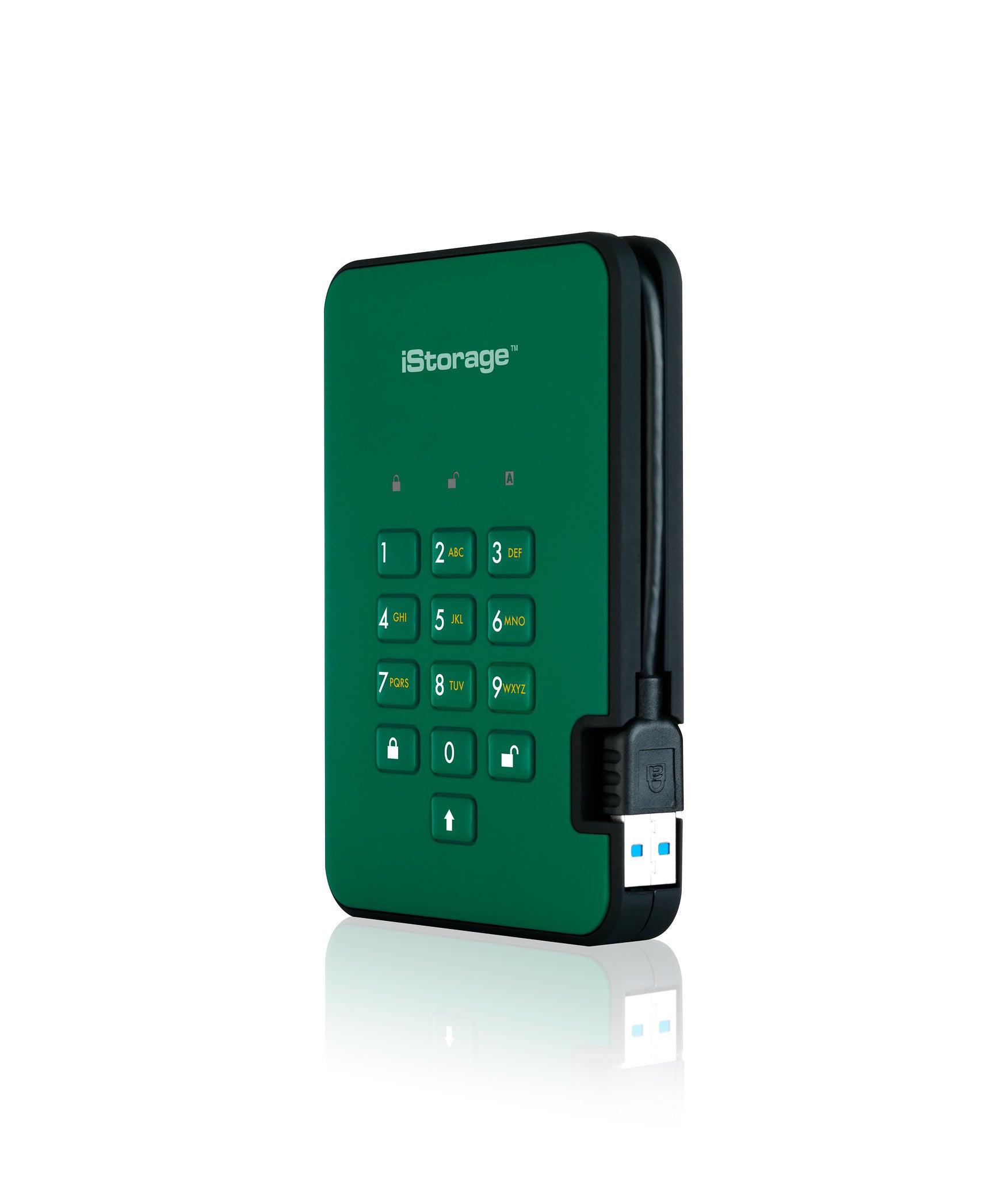 iStorage diskAshur2 IS-DA2-256-5000-GN – 5 TB, USB 3.2 Gen 1, 5400 U/min, 256-Bit AES-XTS, FIPS 197, Grün