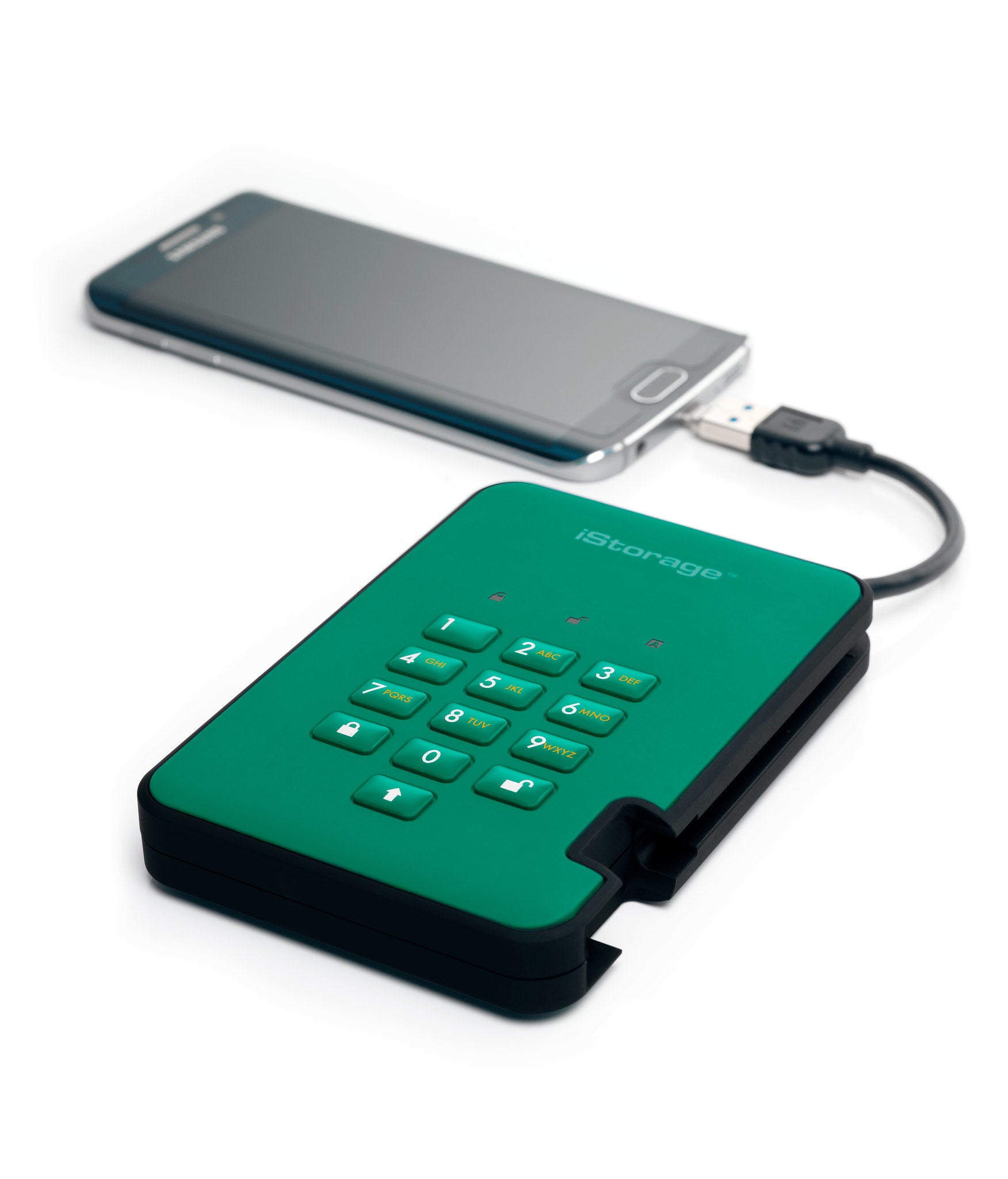 iStorage diskAshur2 IS-DA2-256-2000-GN – 2 TB HDD, USB 3.2 Gen 1 (5 Gbit/s), 5400 U/min, 256-Bit AES