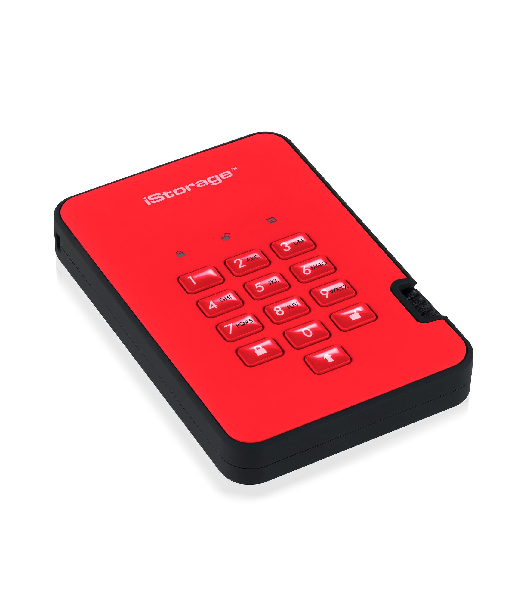 iStorage diskAshur2 256GB 256-bit – 2,5" SSD, USB 3.2 Gen 1 (USB Typ-A), Rot