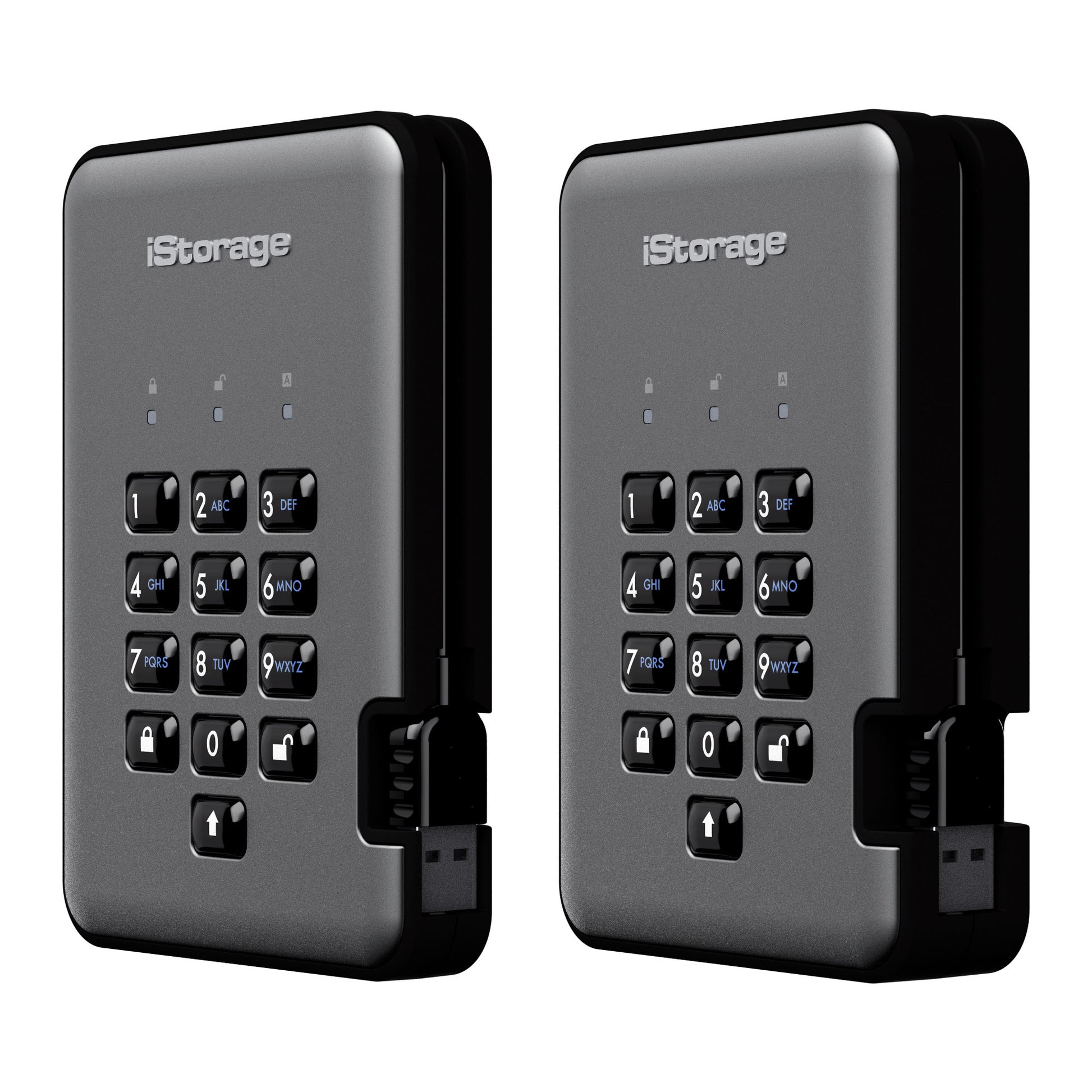 iStorage diskAshur Pro2 4 TB – 2,5" HDD, USB 3.2 Gen 1, AES-XTS 256-Bit, FIPS 140-2 Level 2