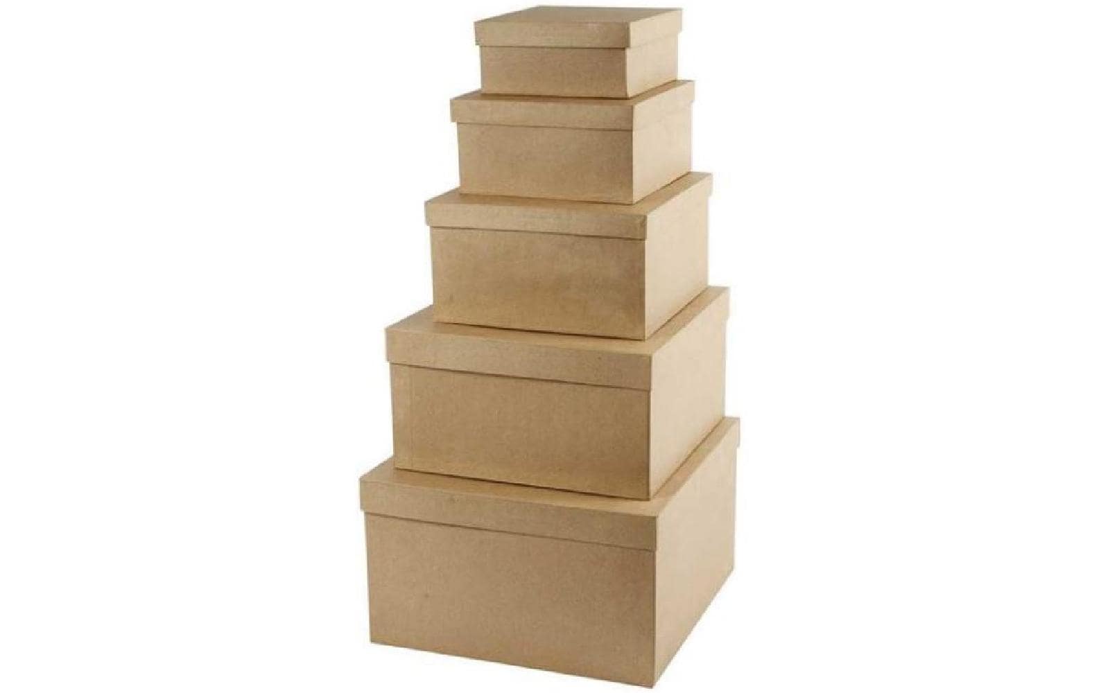 Creativ Company Aufbewahrungsbox (mit Deckel) – Papier – Natur – 5-teiliges Set
