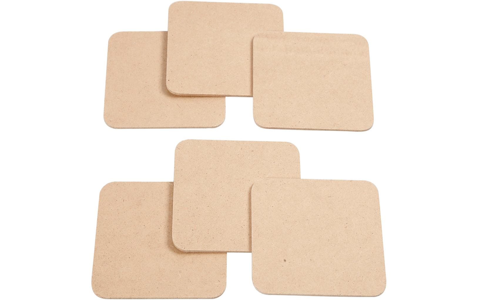 Creativ Company Untersetzer – 50er Set, 10,0 × 10,0 × 0,3 cm, Holz (MDF), Braun