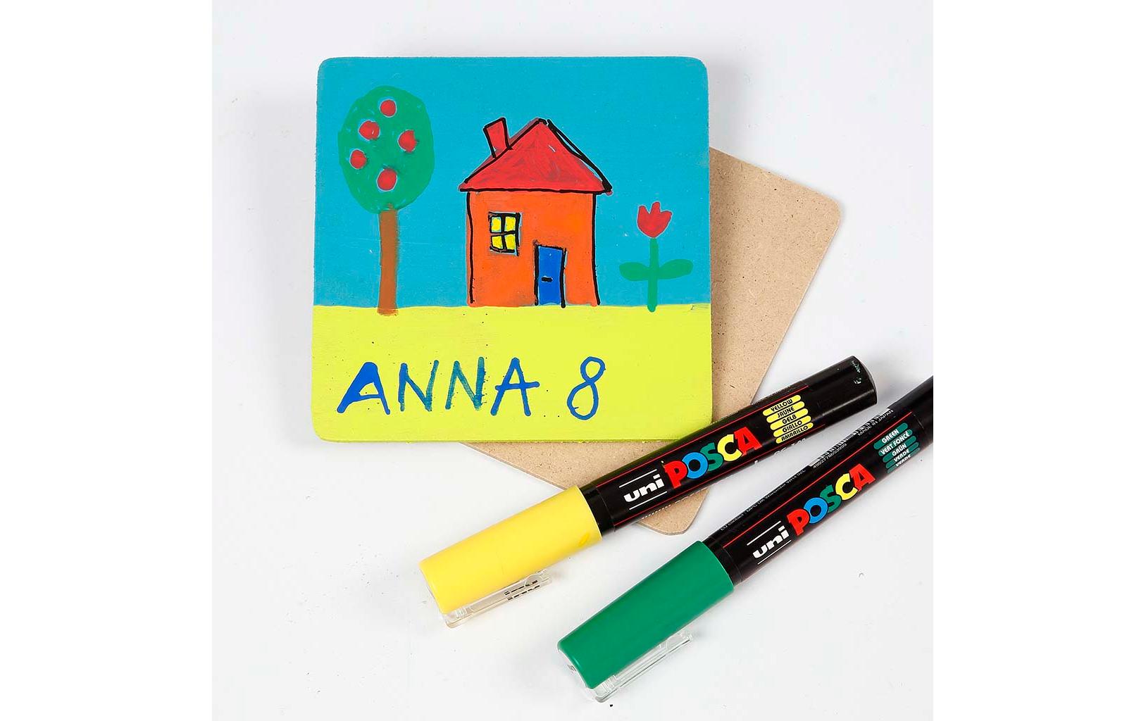 Creativ Company Untersetzer – 50er Set, 10,0 × 10,0 × 0,3 cm, Holz (MDF), Braun