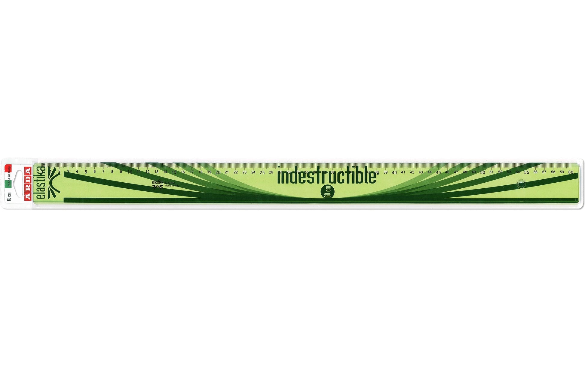 ARDA Lineal – Kunststoff – 60 cm – Tuschekante, Facette, flexibel – hellgrün transparent