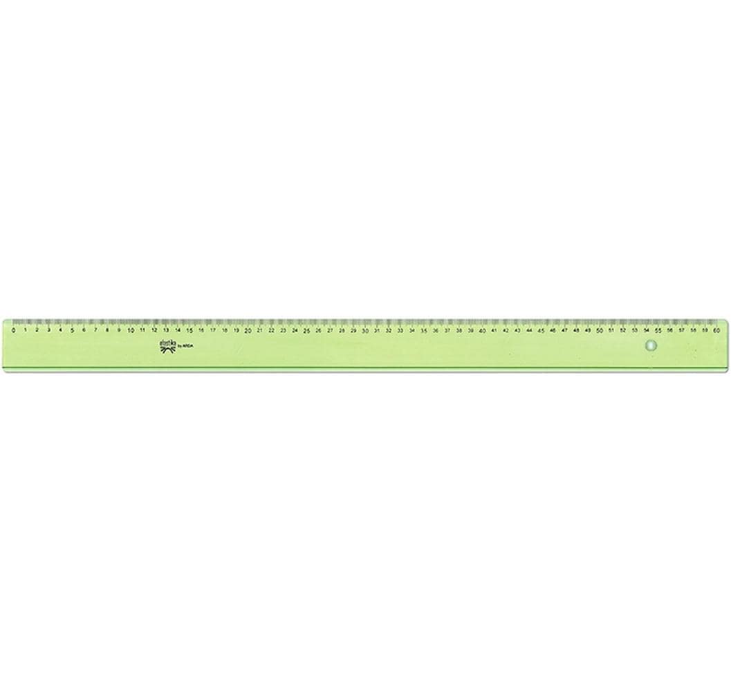 ARDA Lineal – Kunststoff – 60 cm – Tuschekante, Facette, flexibel – hellgrün transparent