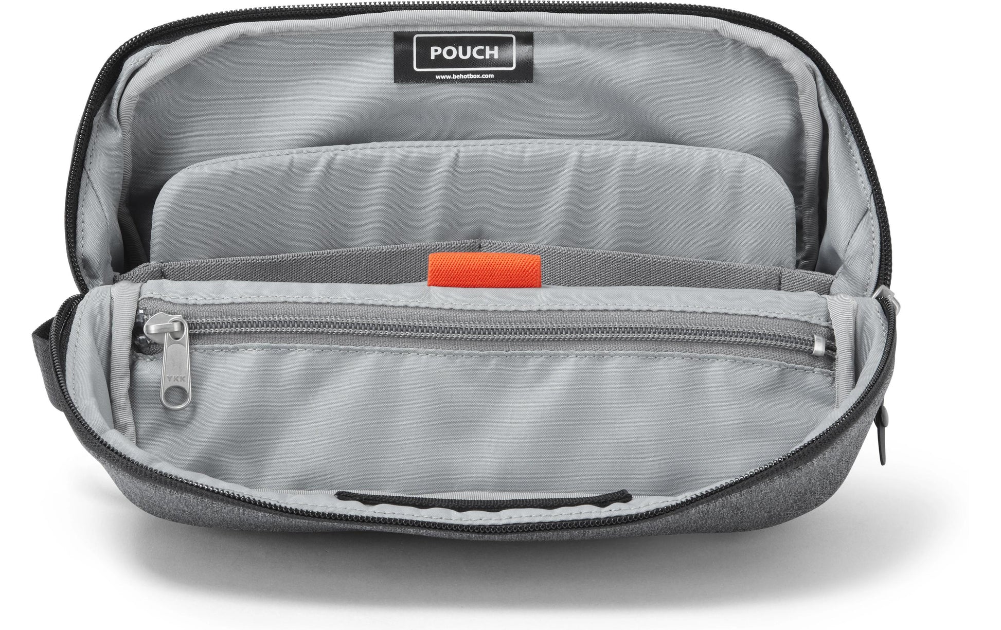 Hotbox Reissverschlusstasche, grau, Polyester, 27 × 18 × 8 cm