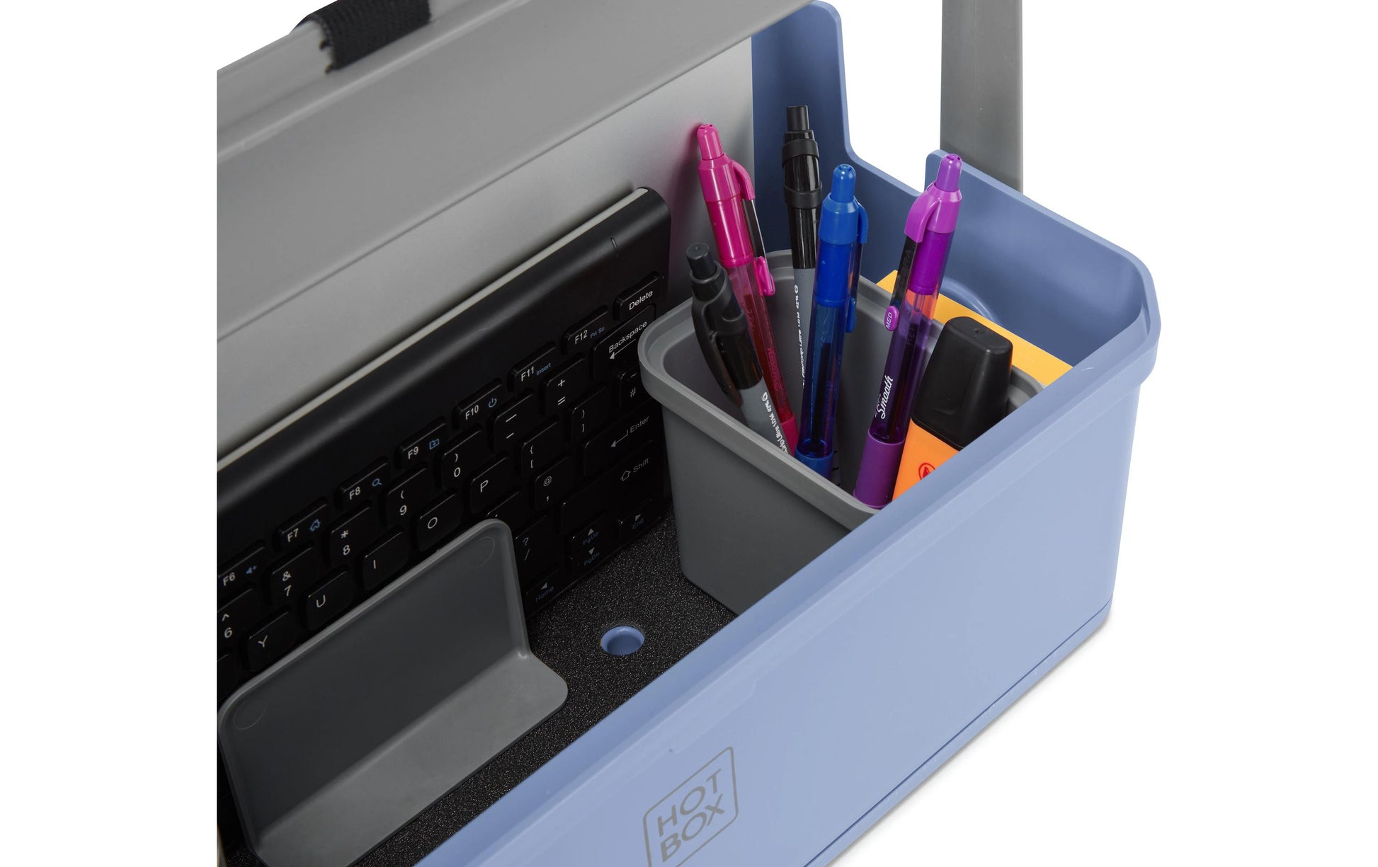 Hotbox Laptop-Ständer – bis 14,9", höhenverstellbar, mit 2 Schubladen – Blau