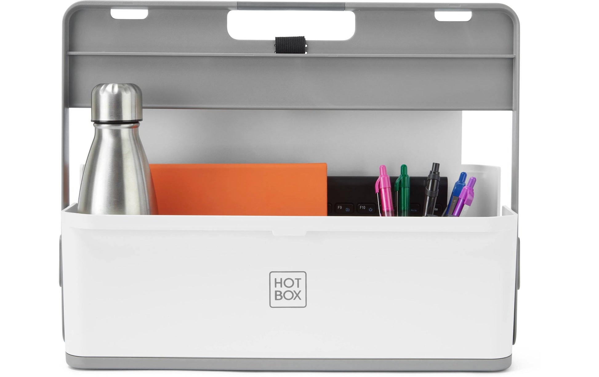 Hotbox Schubladenelement – 2 Schubladen, höhenverstellbar mit Softgrip, weiss, Polypropylen (PP), B 398 × H 30
