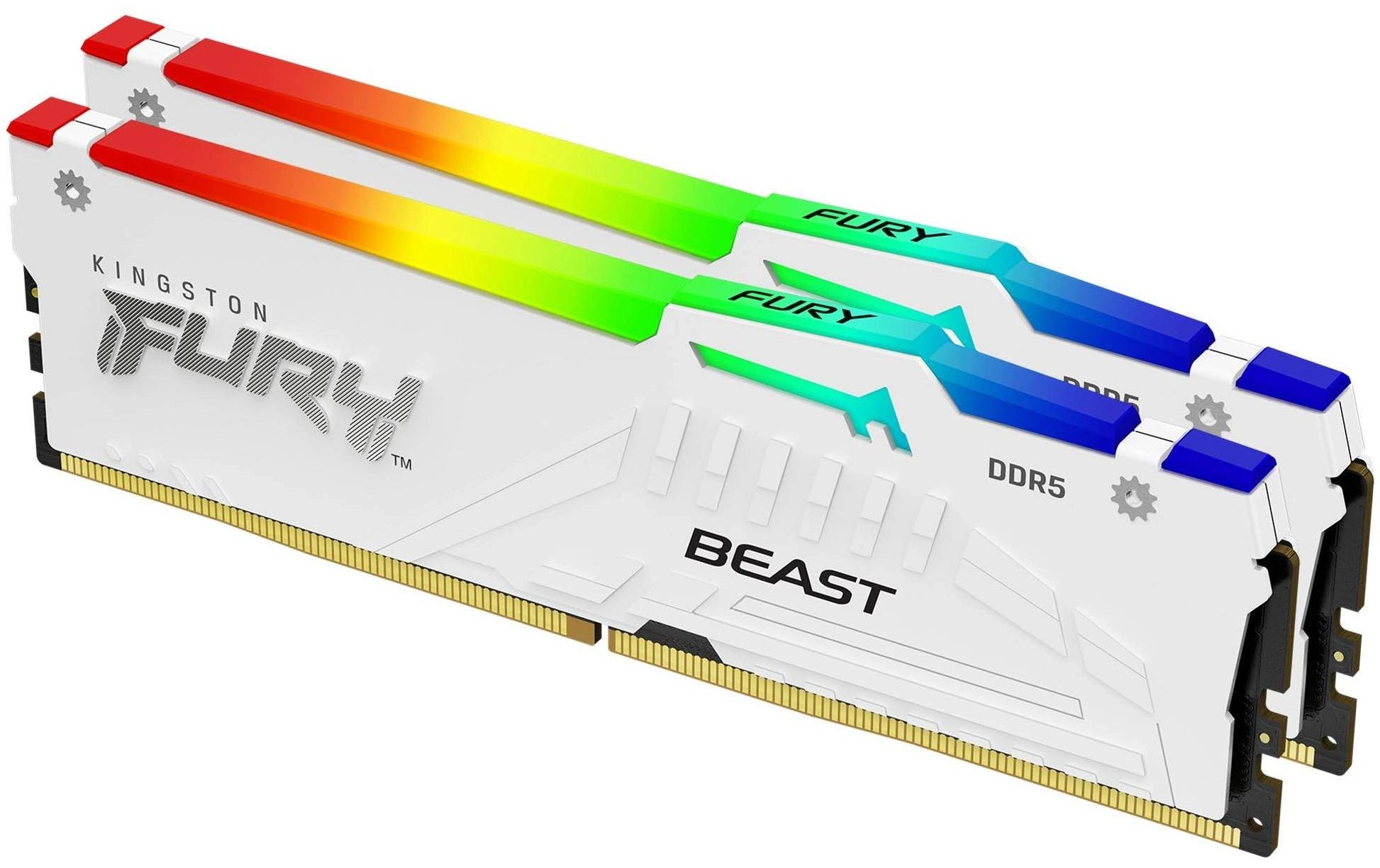 Kingston Technology Kingston Fury Beast – DDR5 RAM – 32 GB (2×16 GB), 6000 MT/s, CL36, EXPO, RGB, Weiss