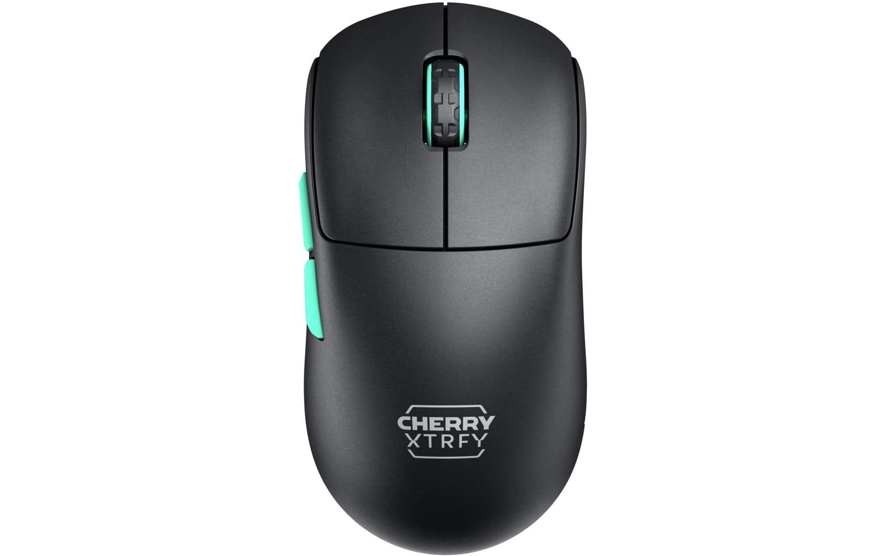CHERRY XTRFY M68 – Gaming-Maus – Kabellos (2,4 GHz), 26000 DPI, Schwarz, Türkis