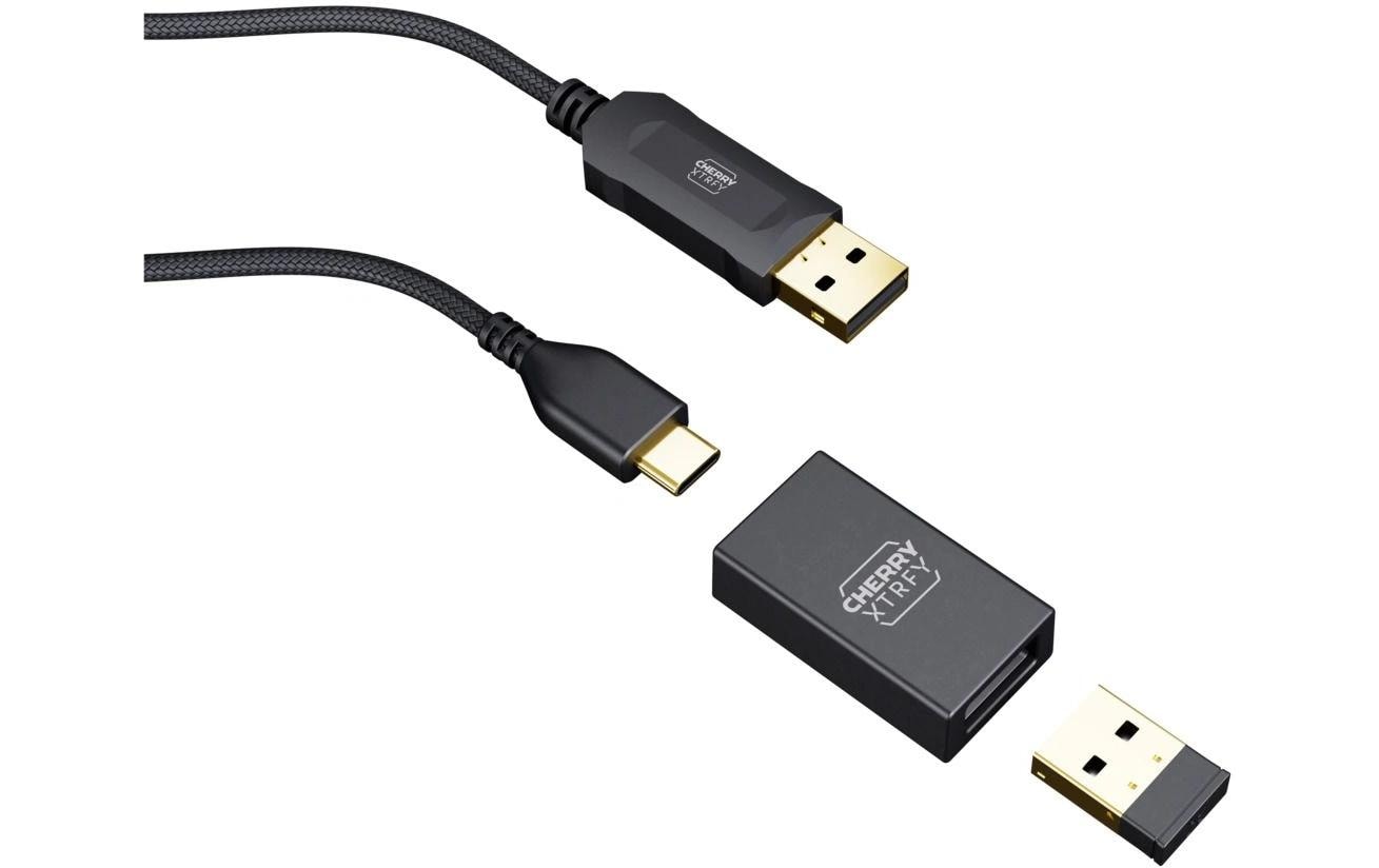 CHERRY XTRFY M68 – Gaming-Maus – Kabellos (2,4 GHz), 26000 DPI, Schwarz, Türkis