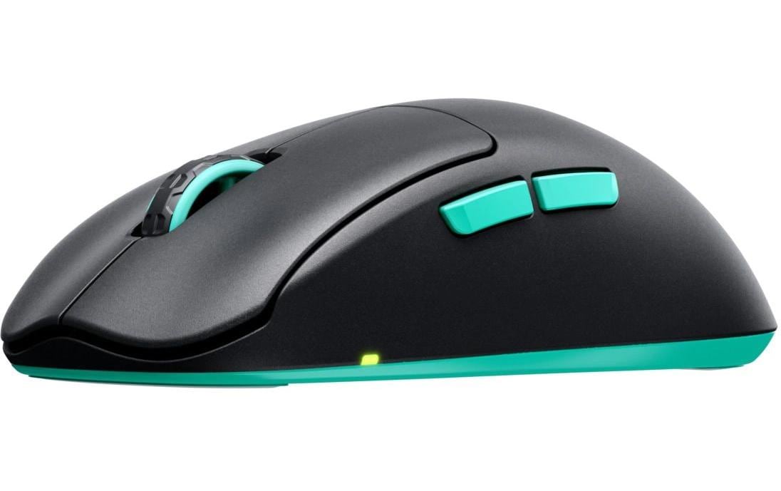 CHERRY XTRFY M68 – Gaming-Maus – Kabellos (2,4 GHz), 26000 DPI, Schwarz, Türkis