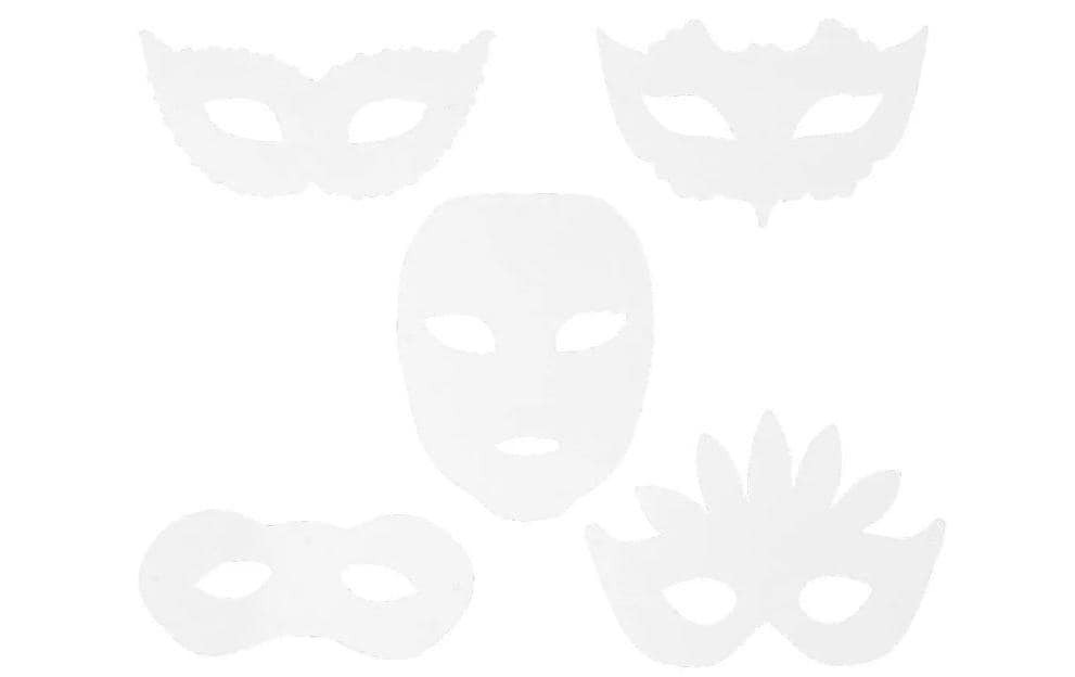 Creativ Company Halbgesichtsmaske, Karton, Weiss, 230 g, 16 Stk., Diverse, UKCA, CE, 95216