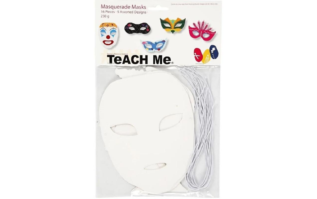 Creativ Company Halbgesichtsmaske, Karton, Weiss, 230 g, 16 Stk., Diverse, UKCA, CE, 95216