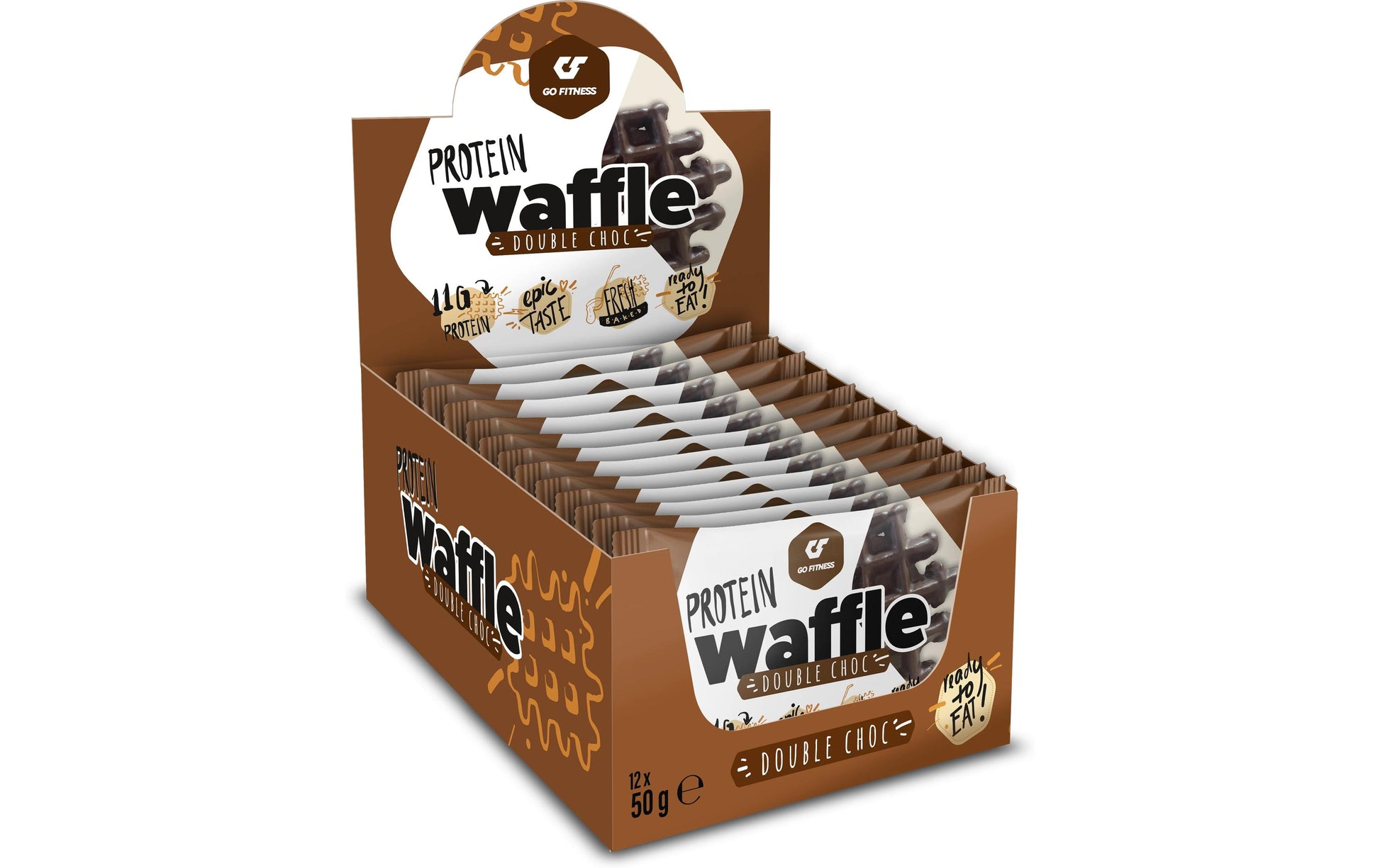 Go Fitness Protein-Waffel – Double Choc – 12 × 50 g