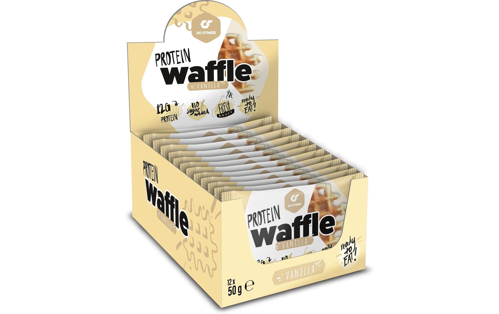 Go Fitness Protein-Waffel – Vanille – 12 × 50 g