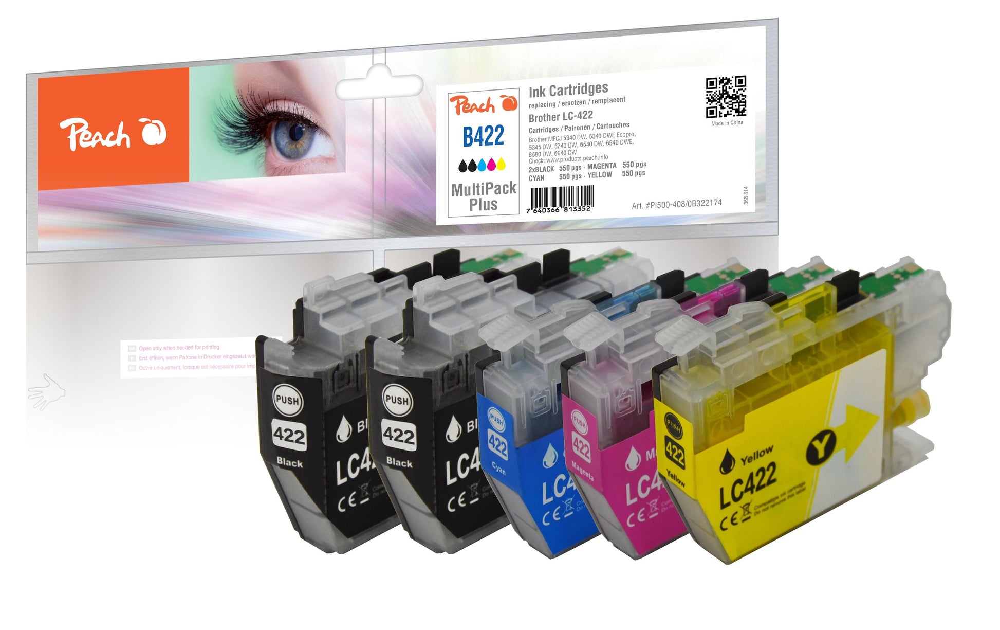 Peach LC-422 MP Plus Magenta Tintenpatrone (Kompatibel) – 550 Seiten – für Brother LC-422 MP Plus