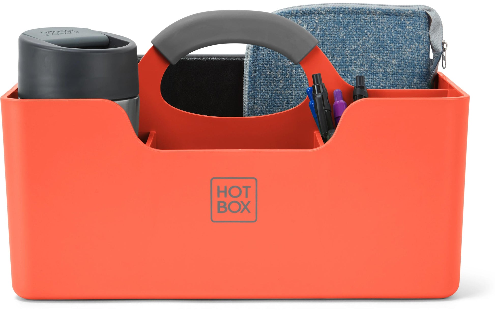 Hotbox Aufbewahrungsbox – 4 Fächer, Rot, Polypropylen (PP), B 312 × H 190 × T 182 mm