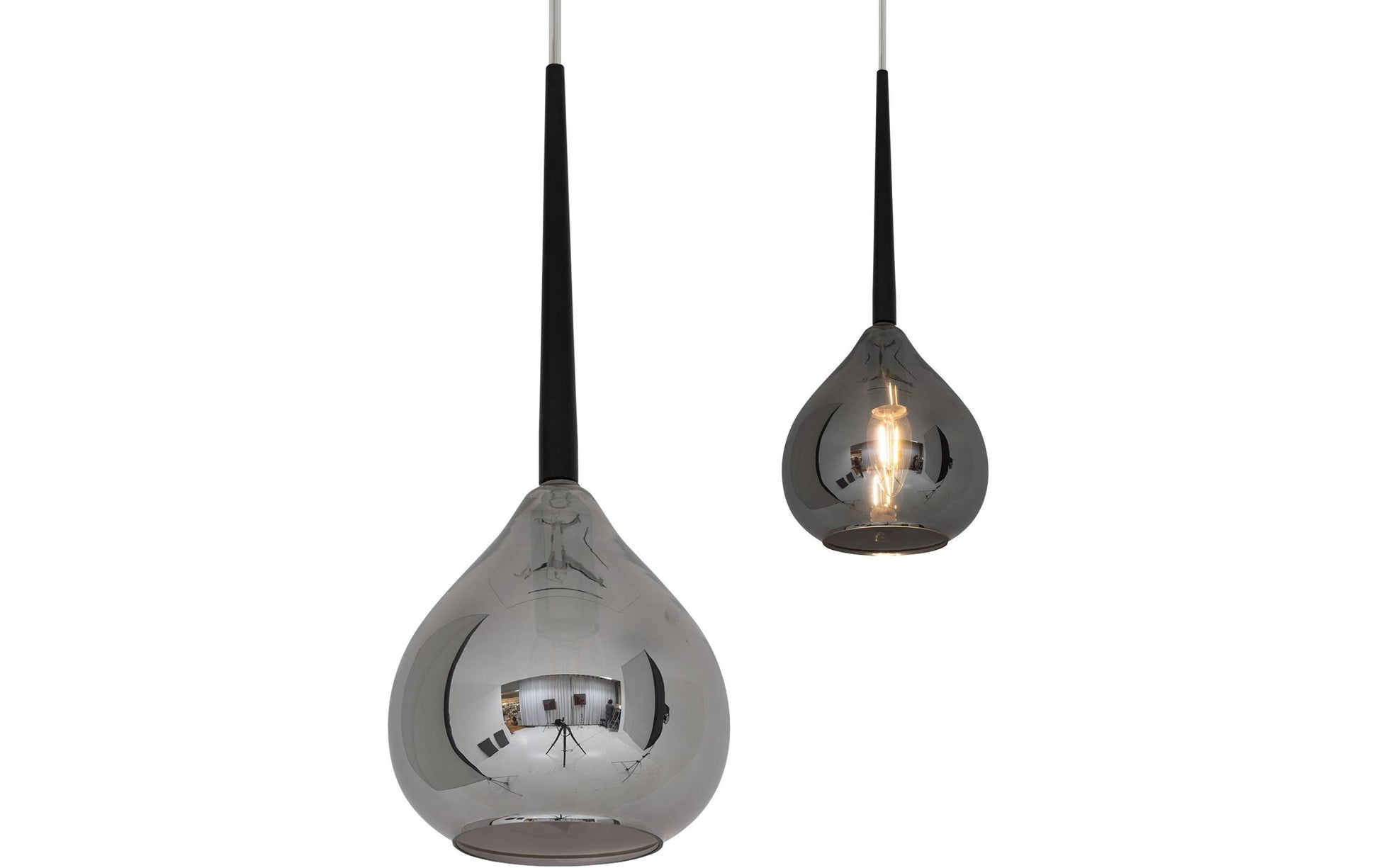 Näve Pendelleuchte Vaso – Ø 16 × 17 cm, 40 W, silber, Glas/Metall