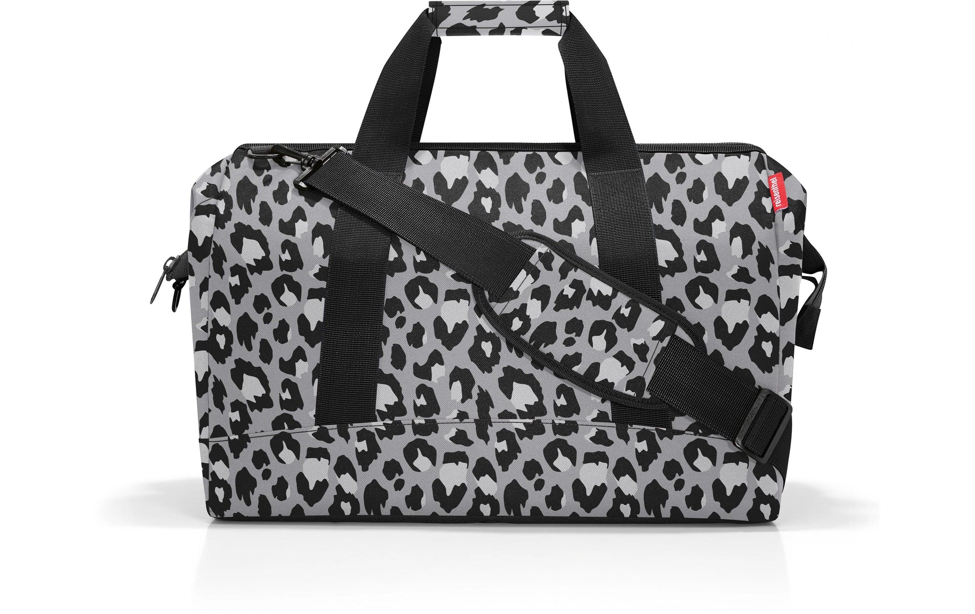 Reisenthel Umhängetasche Allrounder L – 30 l, Polyester, Leo Nero, 48 × 39,5 × 29 cm