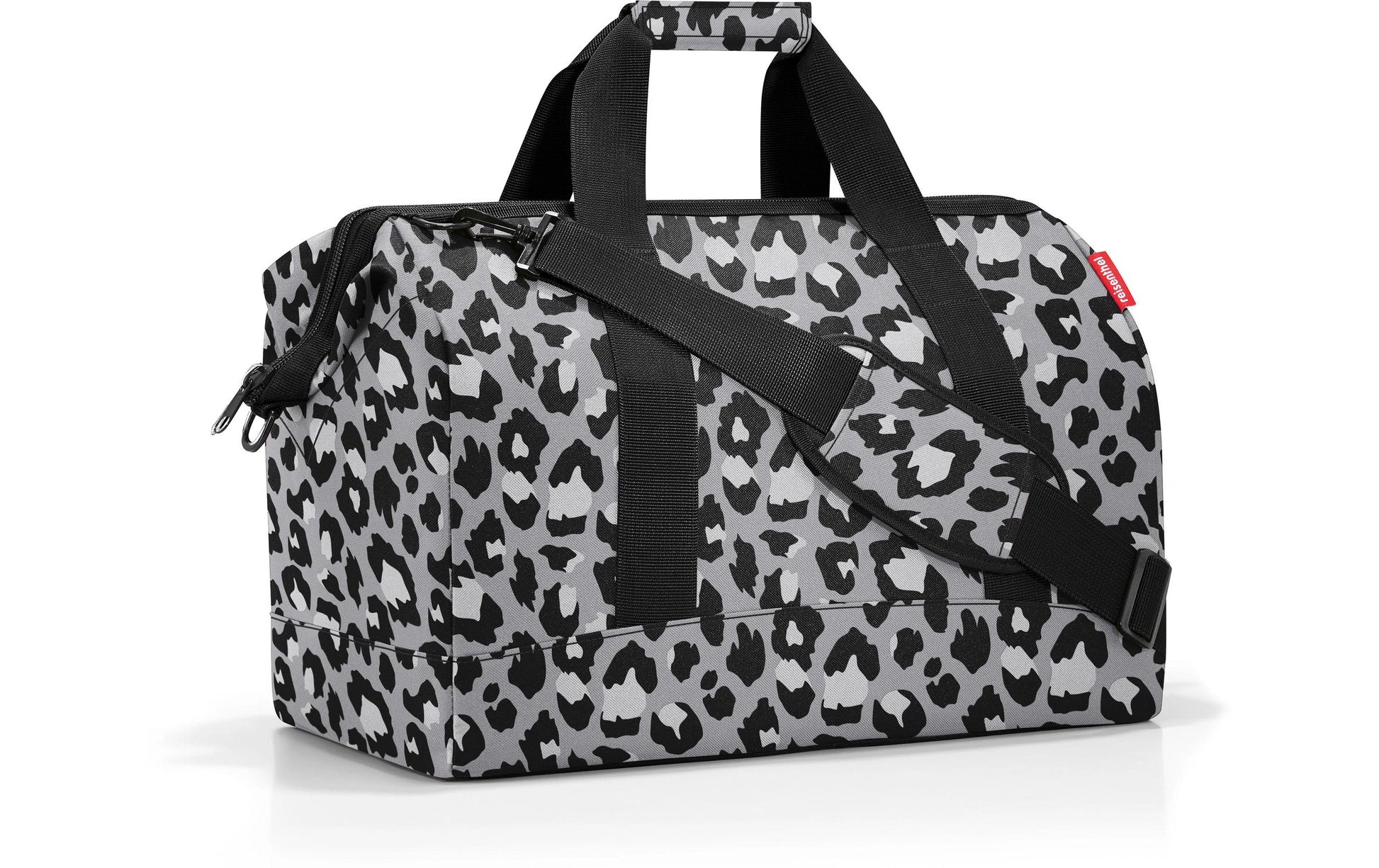 Reisenthel Umhängetasche Allrounder L – 30 l, Polyester, Leo Nero, 48 × 39,5 × 29 cm