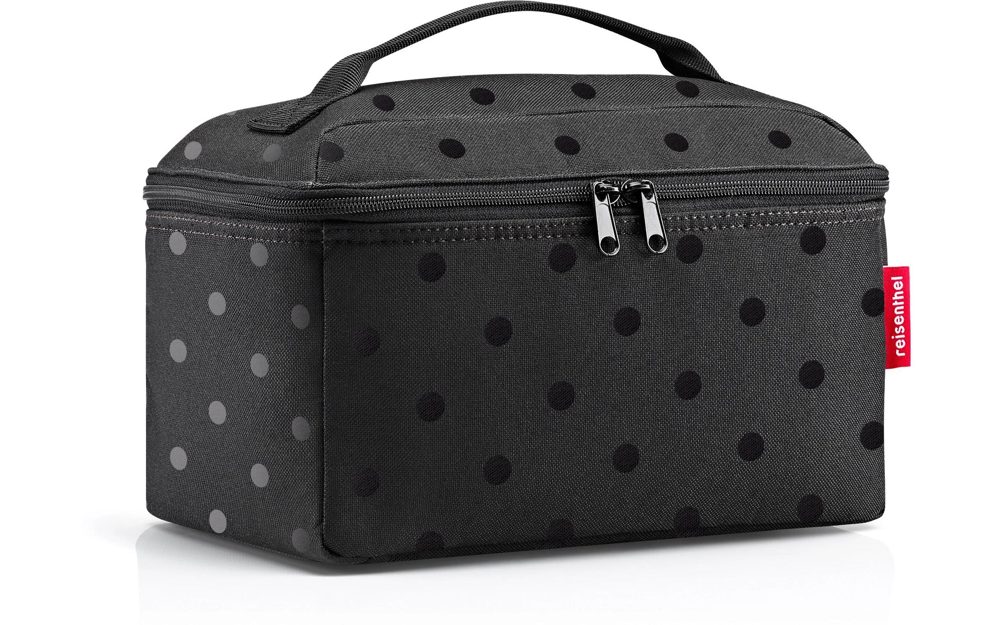 Reisenthel Kosmetiktasche – wasserfest – 4 l – recyceltes Polyester – Glossy Dots Schwarz – 1 Stk.