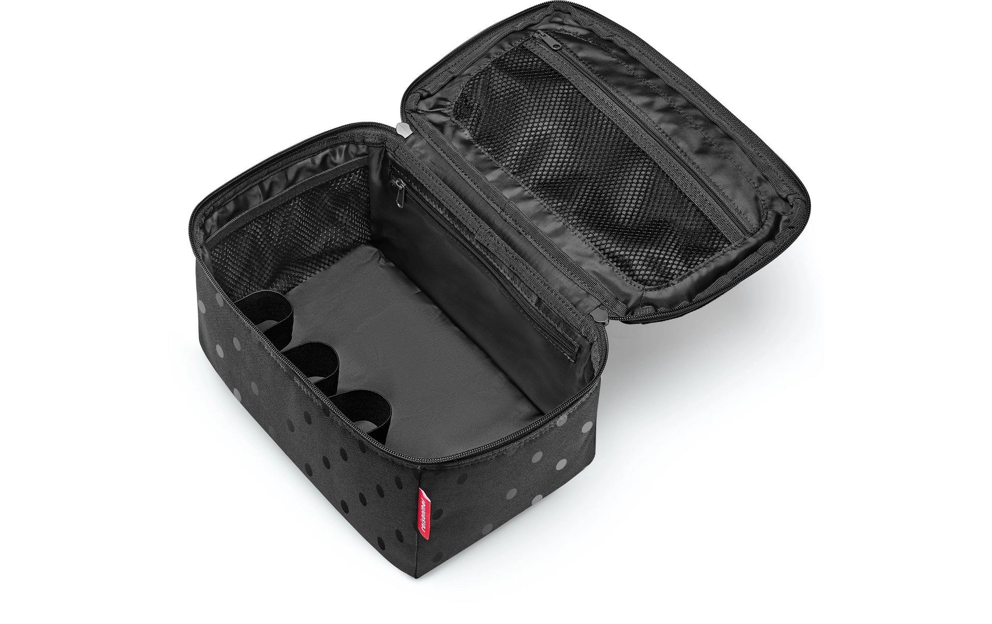 Reisenthel Kosmetiktasche – wasserfest – 4 l – recyceltes Polyester – Glossy Dots Schwarz – 1 Stk.