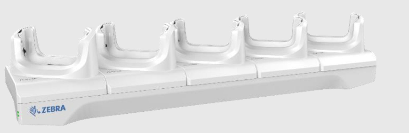 Zebra Ladestation – CRD-TC51-HC5SC-01 – 5-Slot, AC – für TC51 – weiss – inkl. Netzteil, Gleichstromkabel
