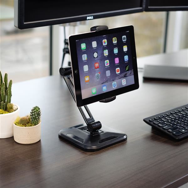 StarTech.com Tablet-Tischhalterung für iPad 4,7–12,9" – 360° drehbar, höhenverstellbar, Tisch/Wand, Schwarz