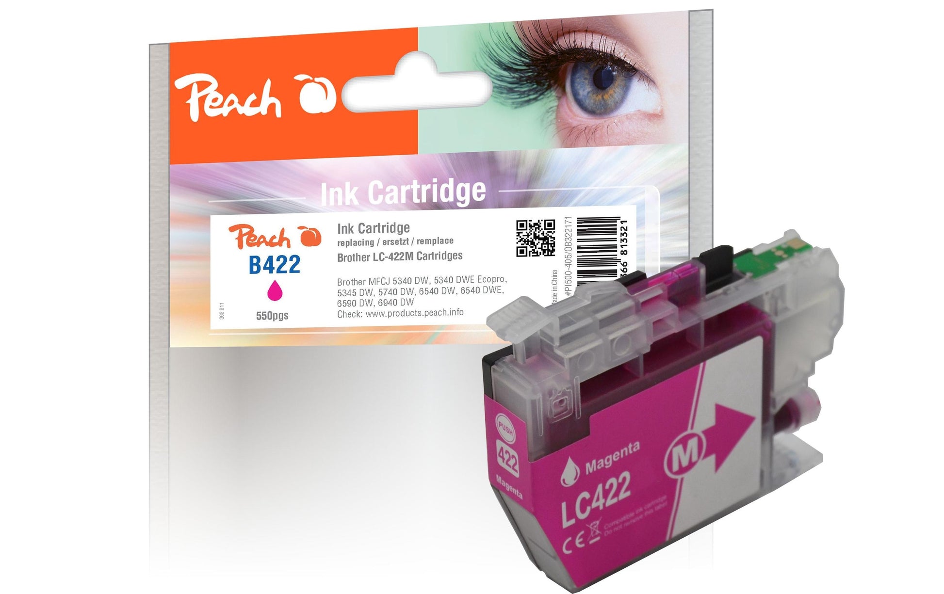 Peach LC-422M Magenta Tintenpatrone (Kompatibel) – 550 Seiten – für Brother LC-422M