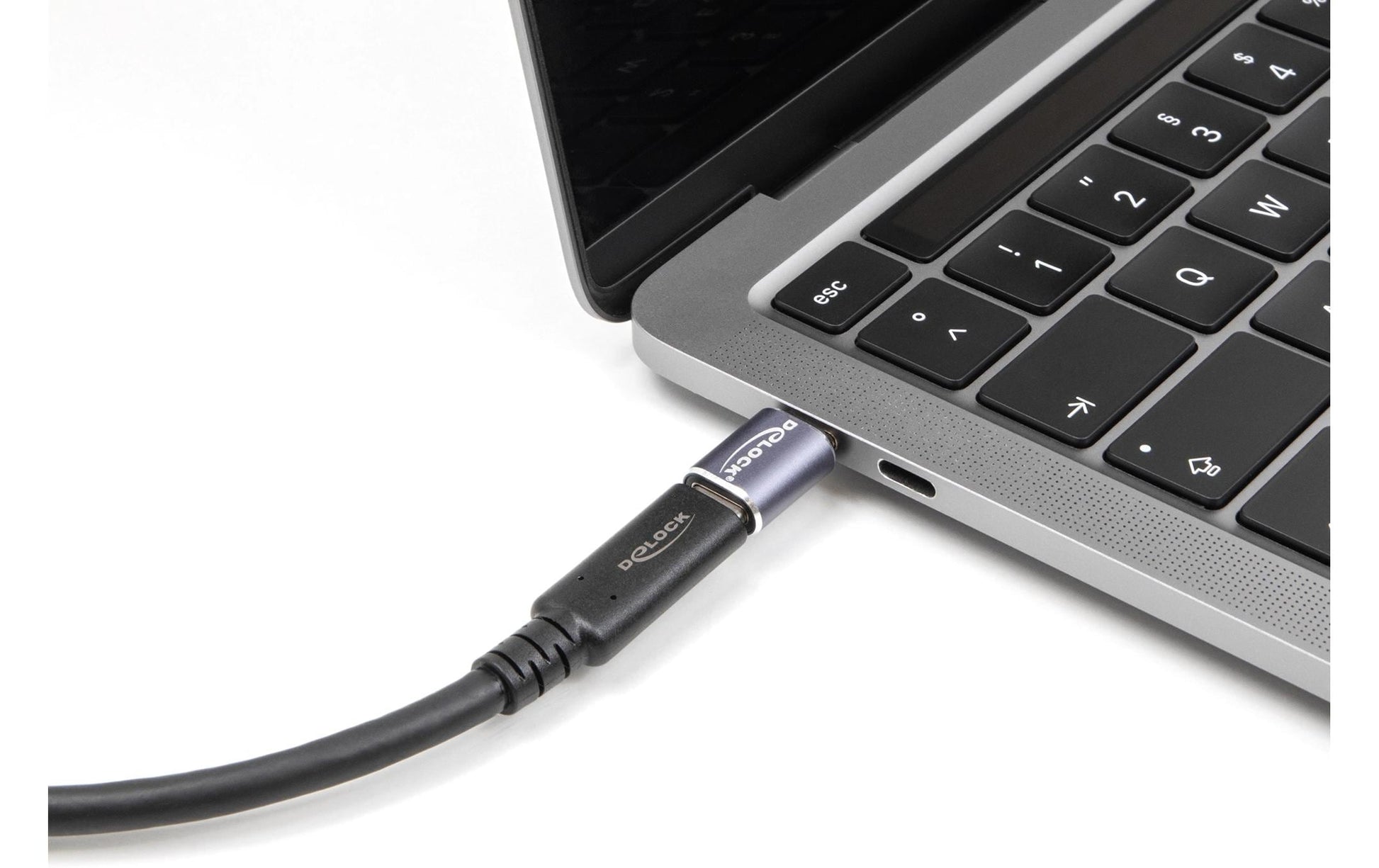 DeLOCK USB-Adapter USB-C auf USB-C – USB4 40 Gbit/s – PD 240 W – Metallgehäuse – Violett