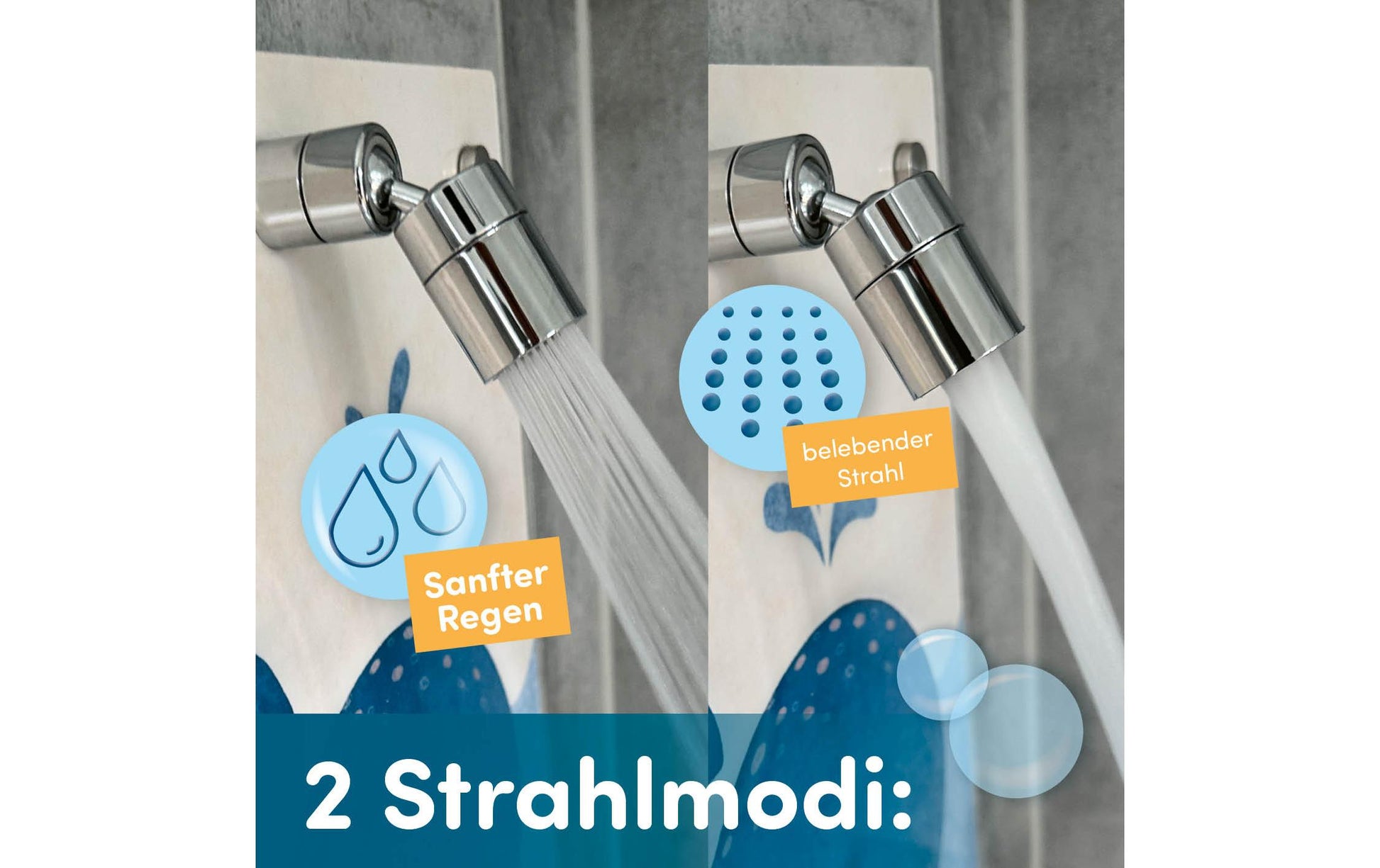 Fredis Kinderdusche Wal – 40×30 cm, Pazifikblau