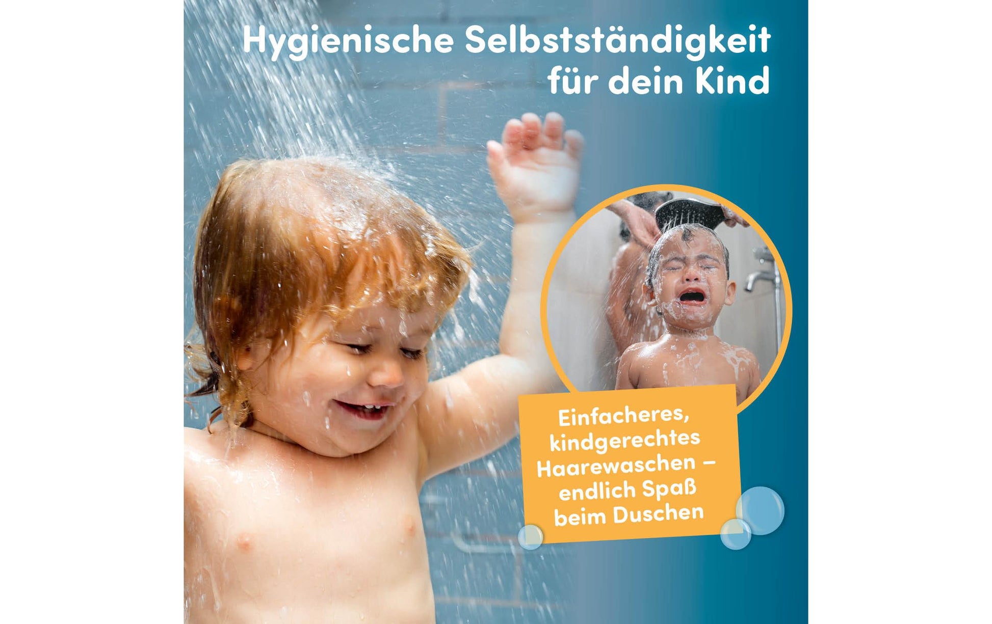 Fredis Kinderdusche Wal – 40×30 cm, Pazifikblau