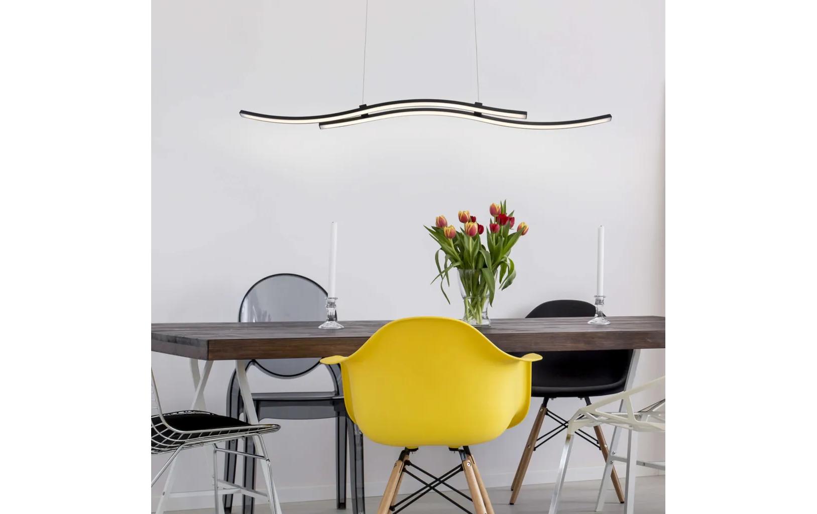 Näve Pendelleuchte – 96 × 8,5 × 120 cm, 950 lm, 21 W, 3000 K, schwarz, fest eingebaute LED