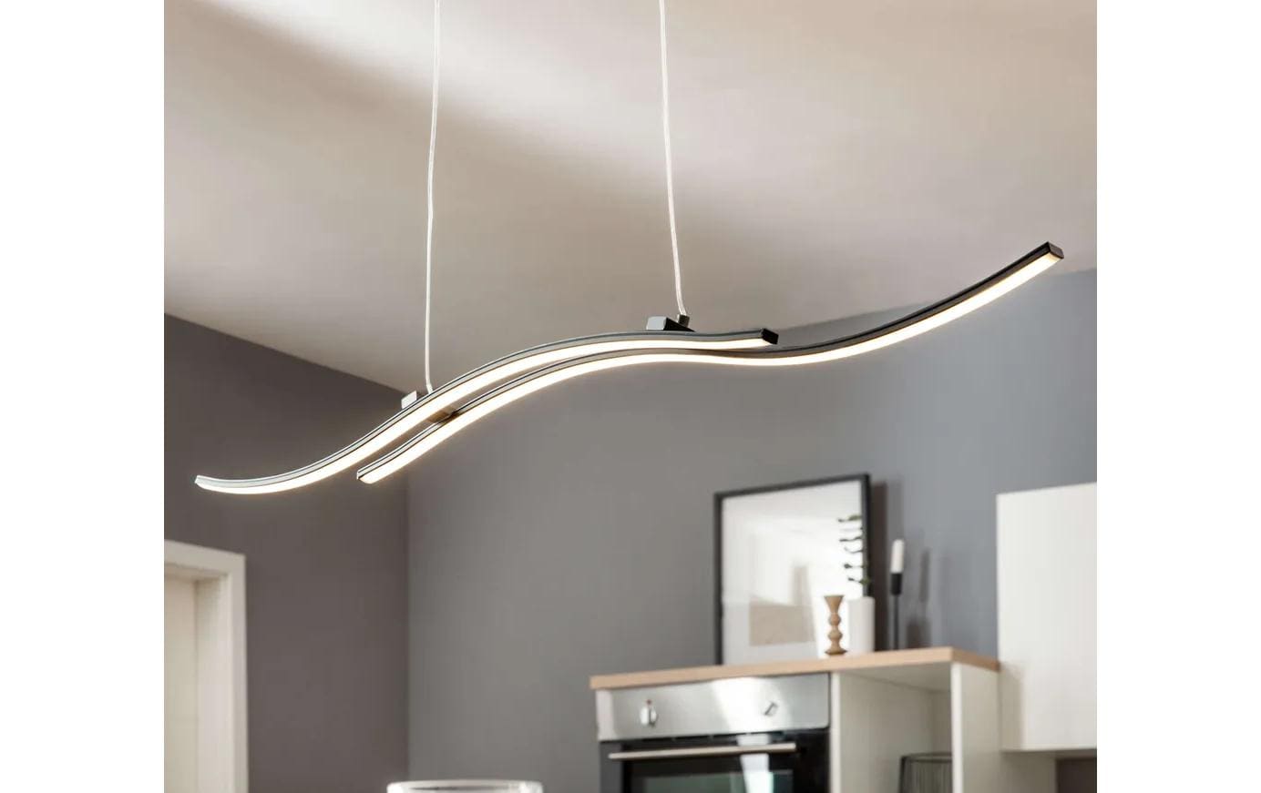 Näve Pendelleuchte – 96 × 8,5 × 120 cm, 950 lm, 21 W, 3000 K, schwarz, fest eingebaute LED