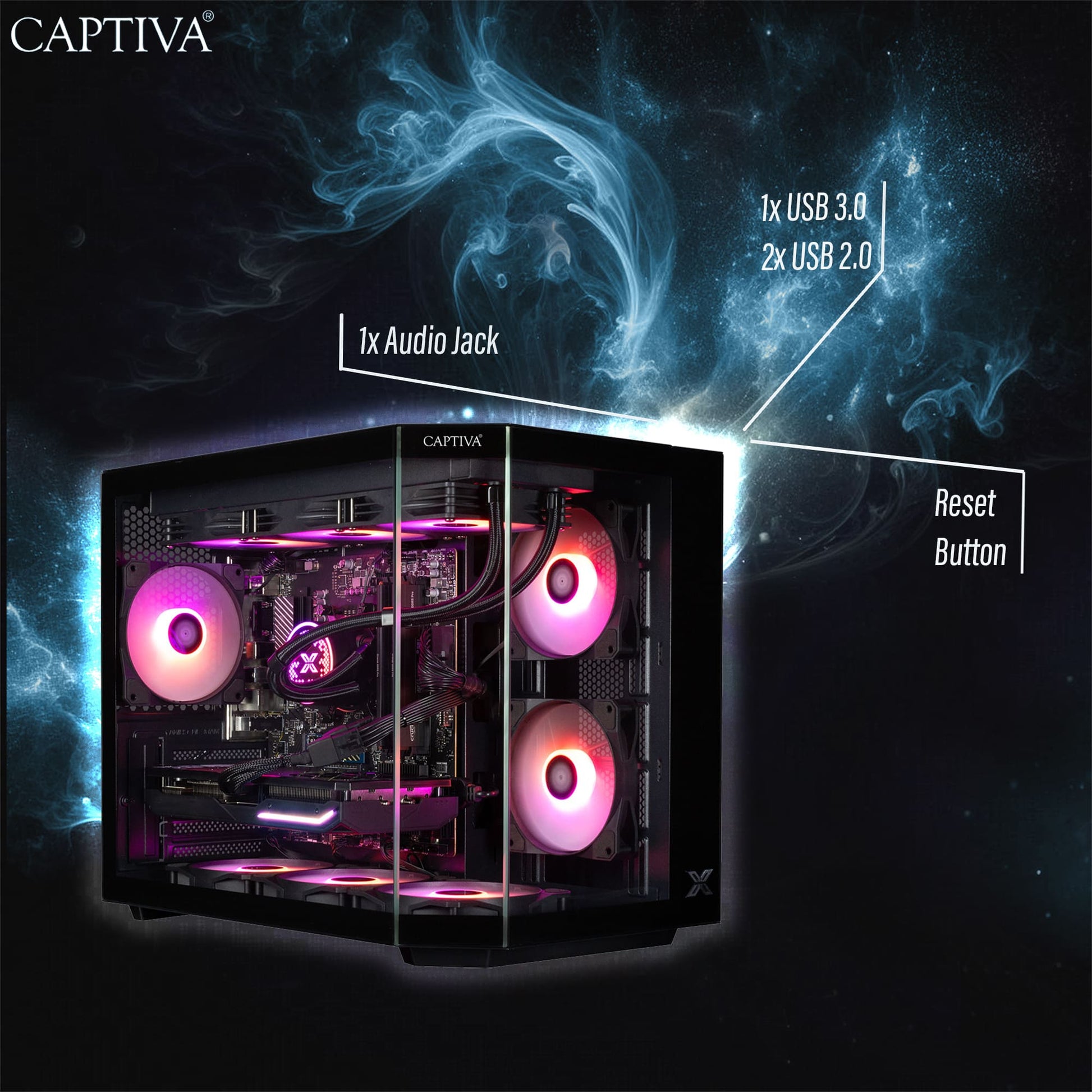 Captiva Highend Gaming R95-397 Tower – AMD Ryzen 7 9800X3D, 32 GB RAM, 2 TB SSD, Windows 11 Home