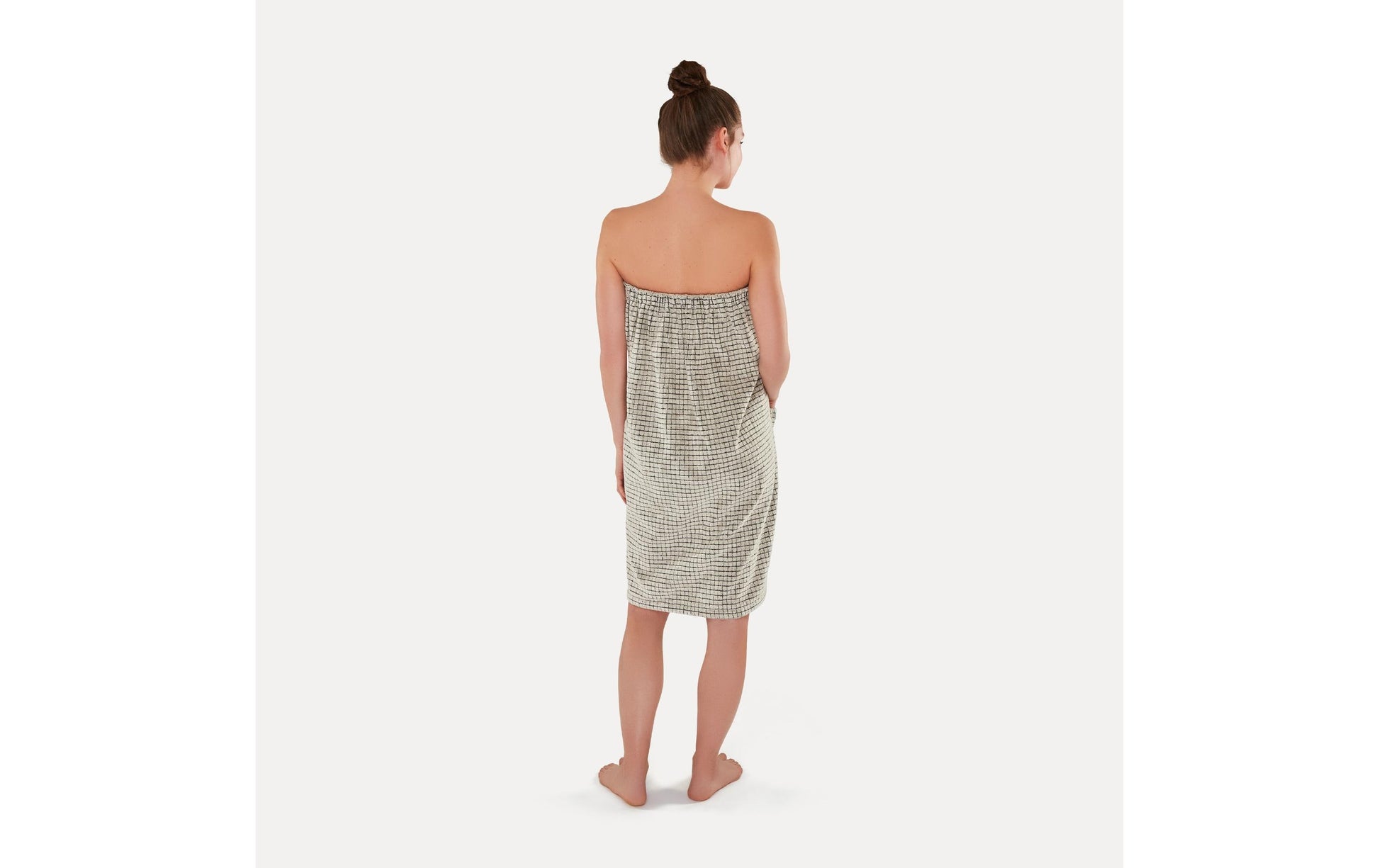 Möve Saunakilt Eden – Länge 85 cm, Grösse 40–48, Schwarz/Natur, Leinen