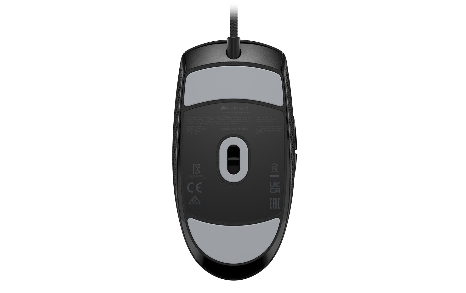 Corsair M55 Gaming-Maus – kabelgebunden, USB-A, 16'000 dpi, 6 Tasten, beidhändig, RGB-Beleuchtung, schwarz