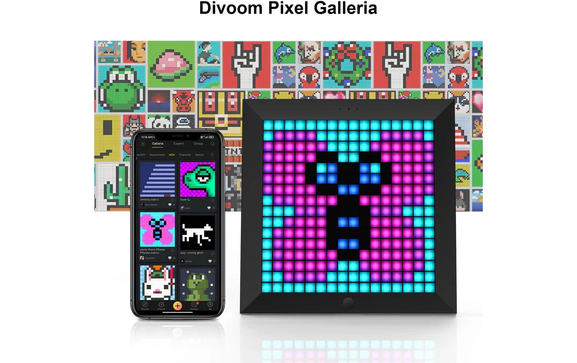 Divoom Pixoo Black 16 – 11,1" 16×16 Pixel Signage-Display, Schwarz