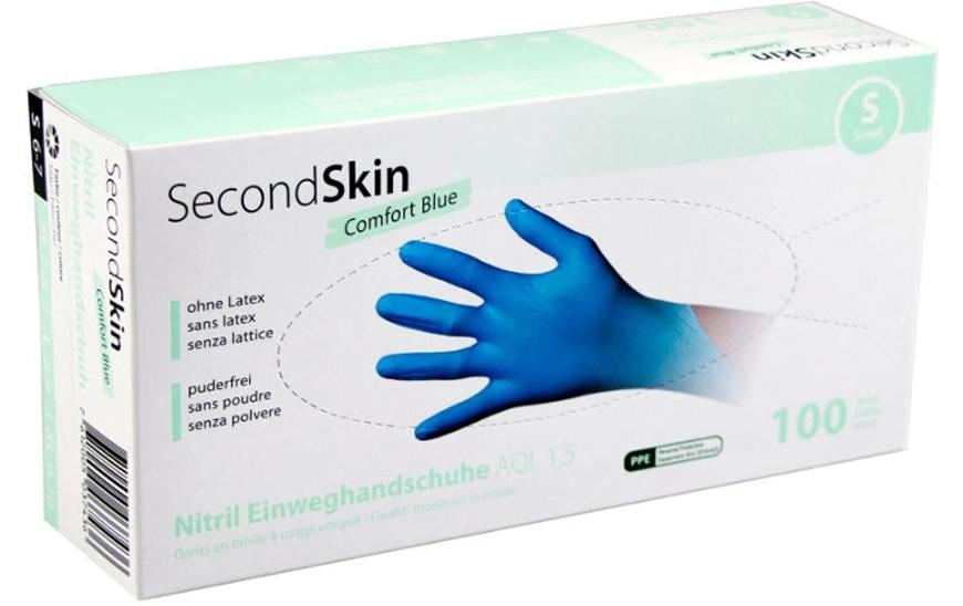 Secondskin Einweghandschuhe Nitril – S – Blau
