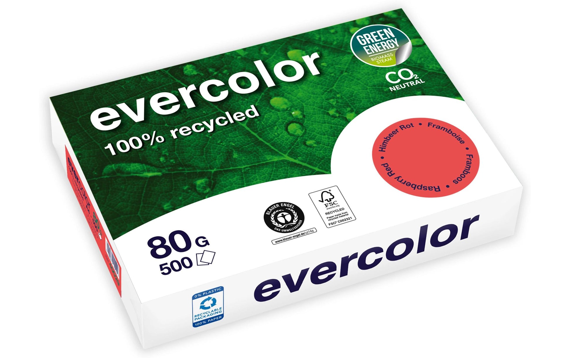 Clairefontaine Kopierpapier – A4, 80 g/m², Himbeerrot – für Inkjet/Laser/Kopierer – FSC – 500 Blatt