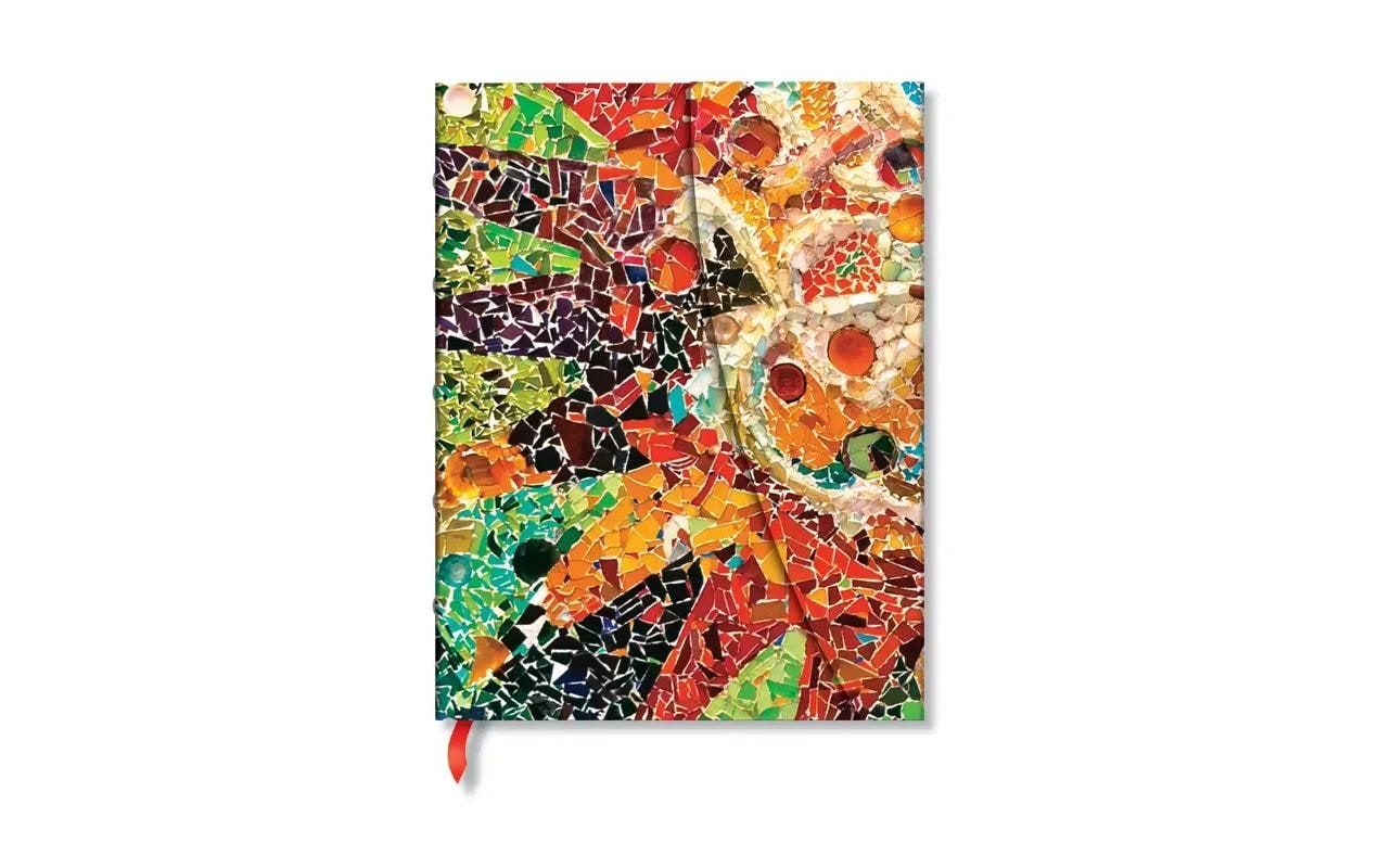 Paperblanks Notizbuch, 125 × 180 mm, blanko, Hardcover, 144 Seiten, 120 g/m² – orange, Muster