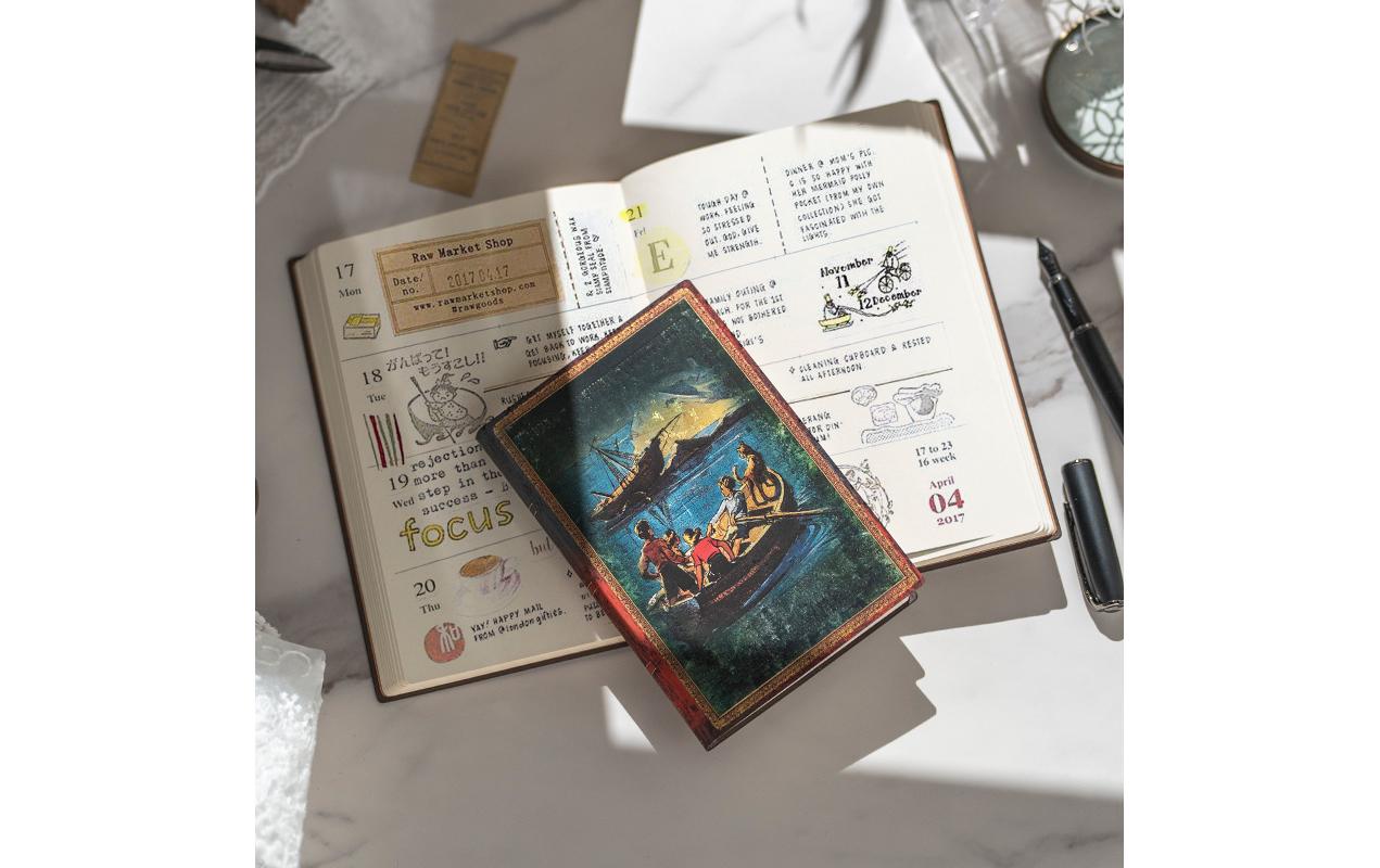 Paperblanks Notizbuch, 90 × 140 mm, liniert, Softcover, 208 Seiten, 80 g/m² – blau