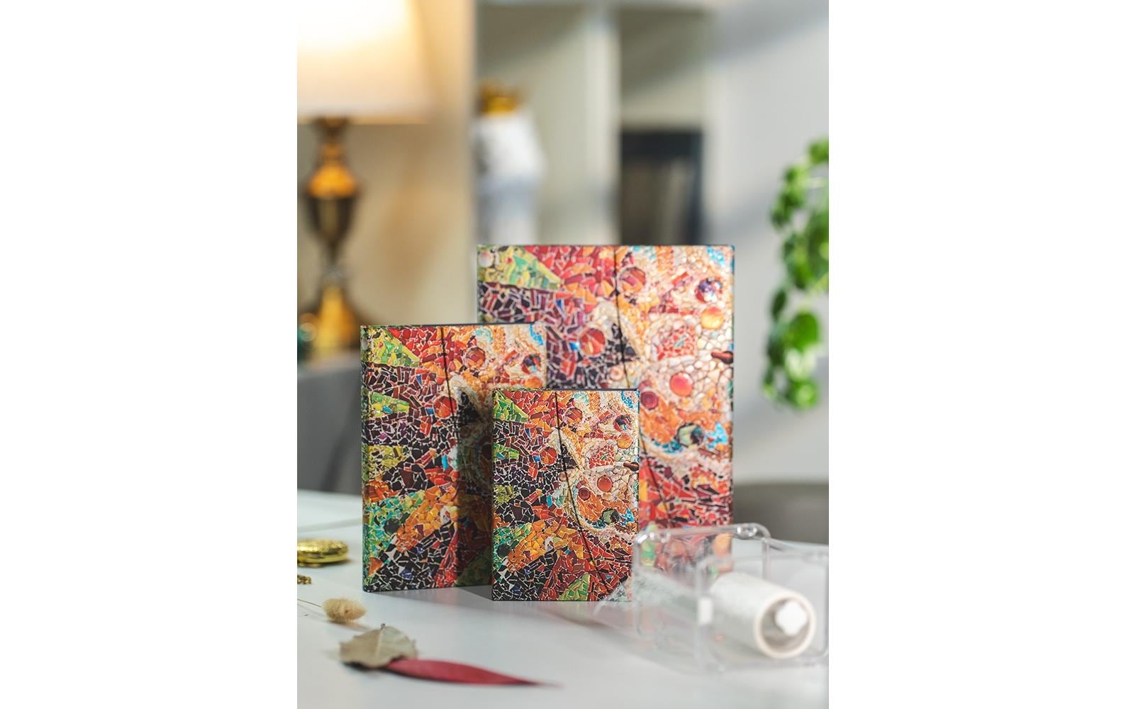 Paperblanks Notizbuch, 125 × 180 mm, blanko, Hardcover, 144 Seiten, 120 g/m² – orange, Muster