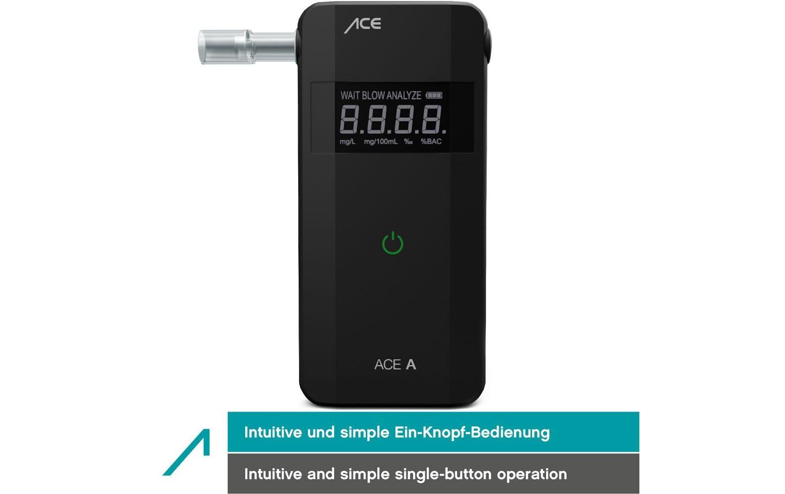 Ace A – Alkoholtester – 2× AAA, Max. Abweichung 7,5 %