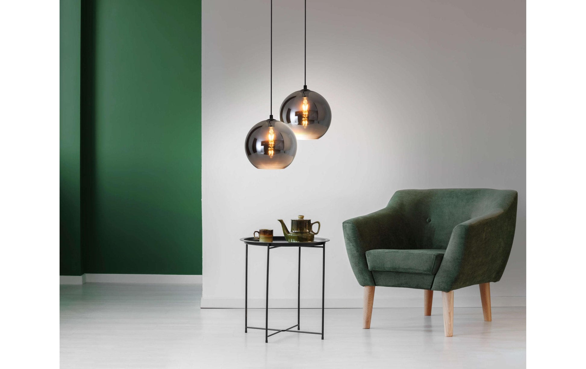 Näve Pendelleuchte Vaso – Ø 25 × 125 cm, 40 W, schwarz/anthrazit, E27