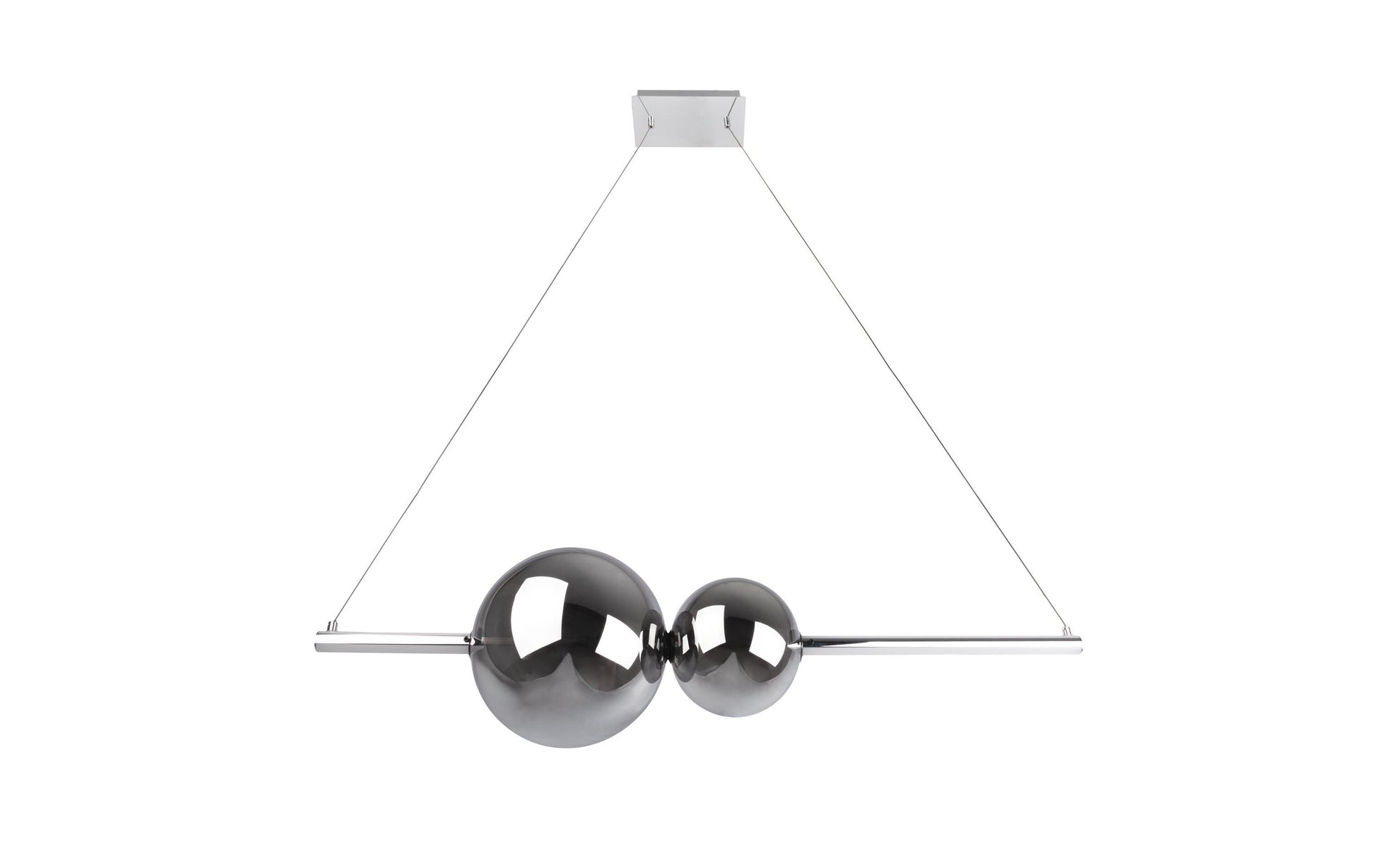 Näve Pendelleuchte – 105,3 cm, 4000 lm, 32 W, 3000 K, dimmbar, chrom/grau